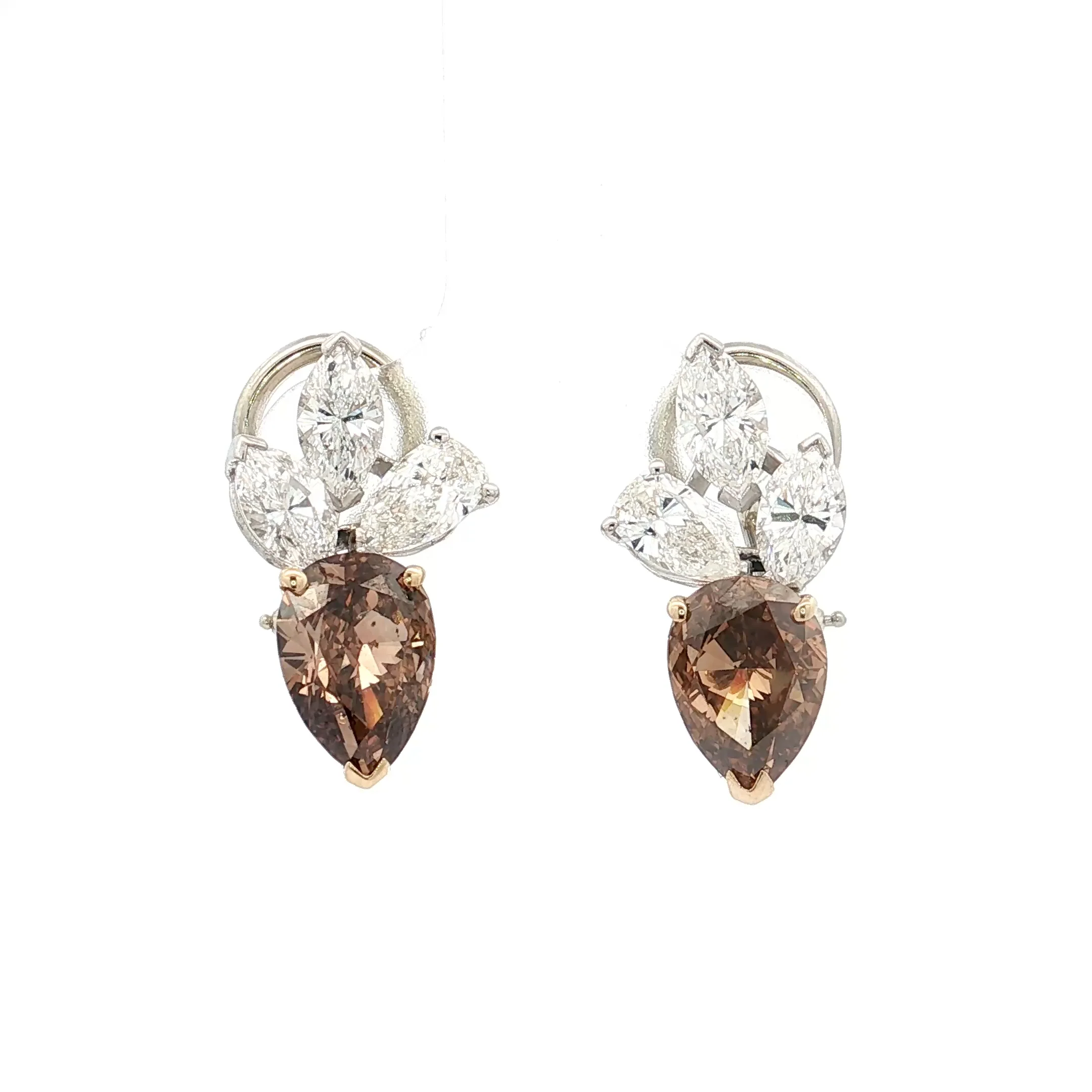 4.99 Diamond Cluster Stud Earrings Two-Tone 14k