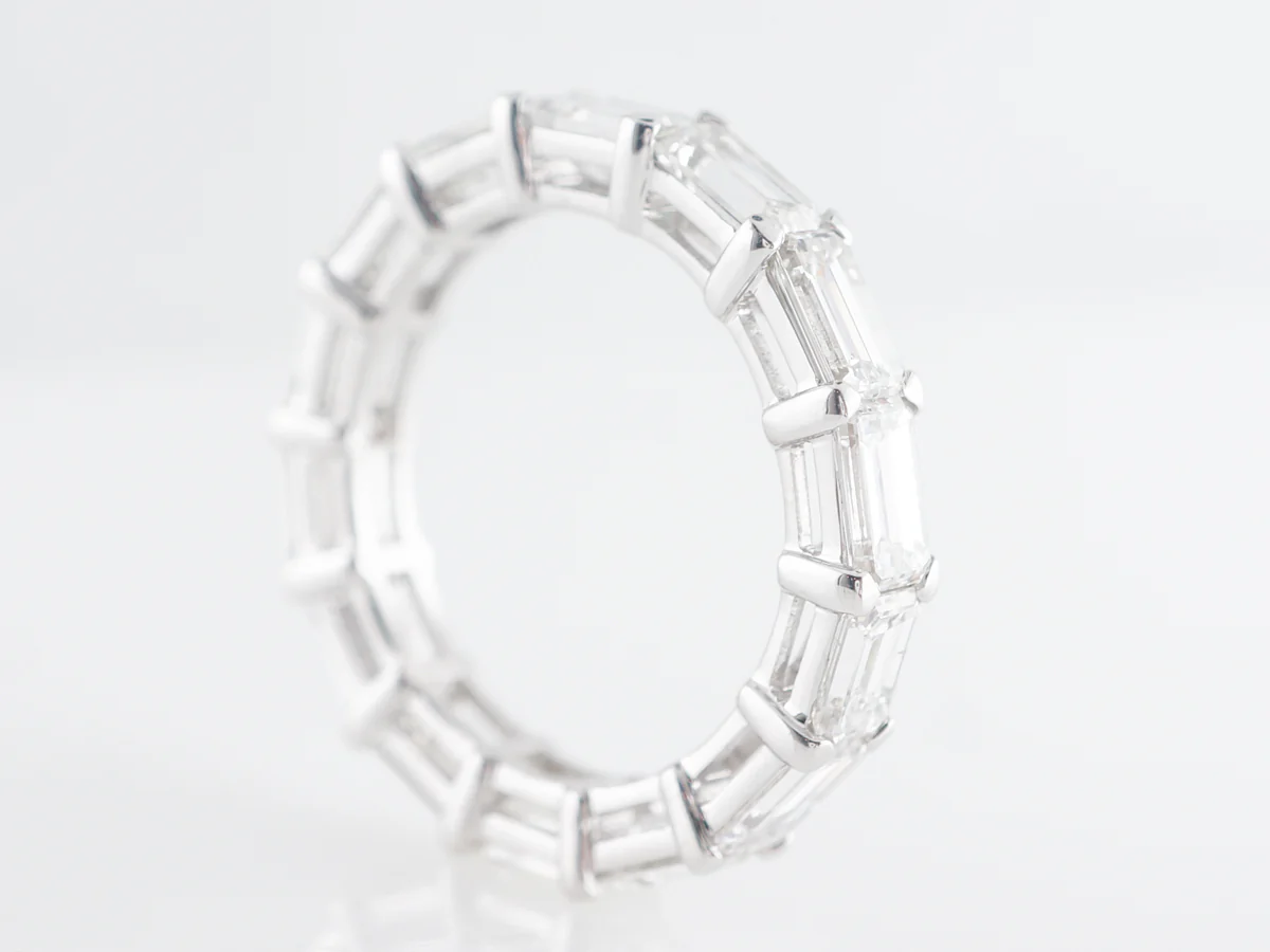 4 Carat Emerald Cut Diamond Eternity Band in 18k White Gold - Image 3