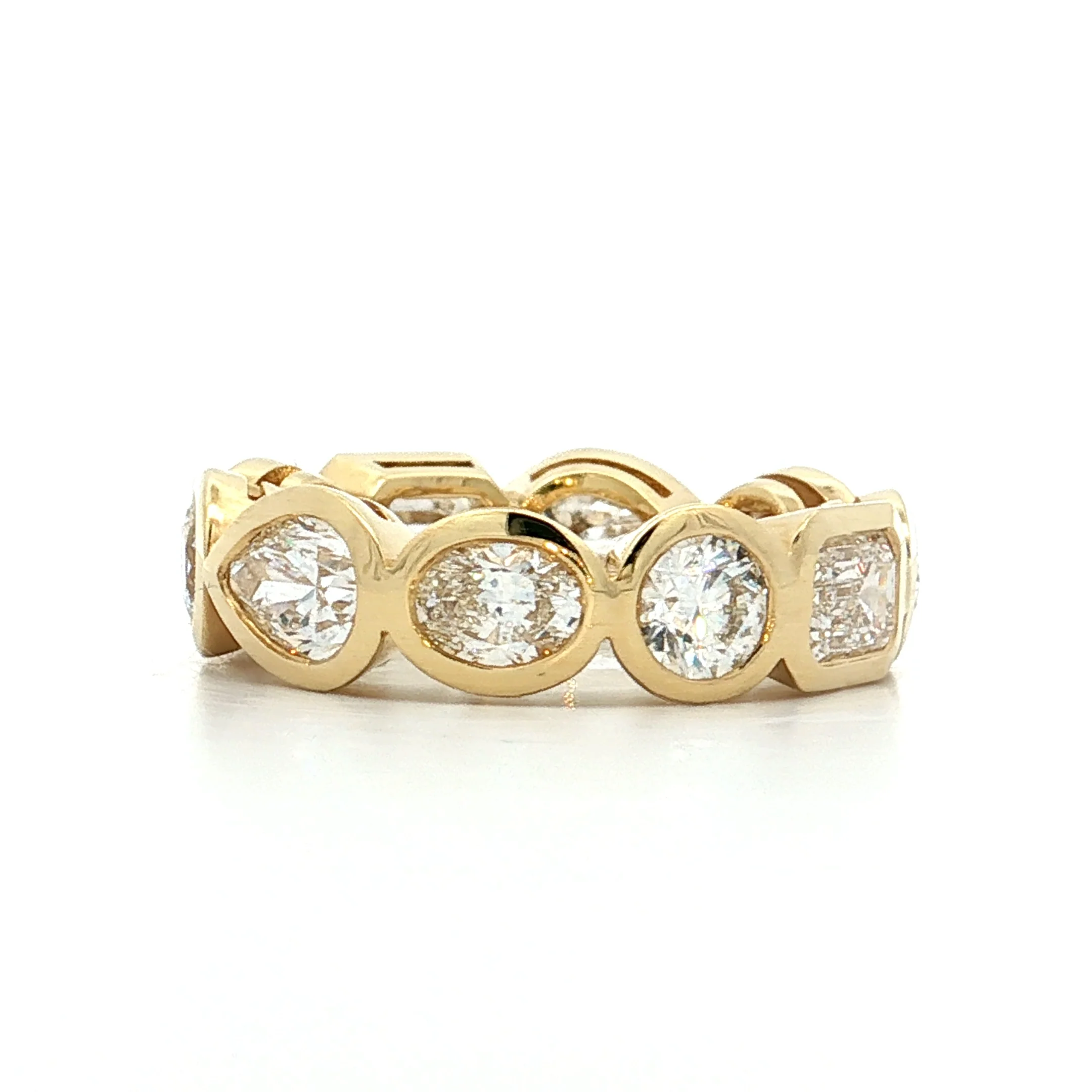 4 Carat GIA Mixed Diamond Eternity Band 18k Yellow Gold - Image 3