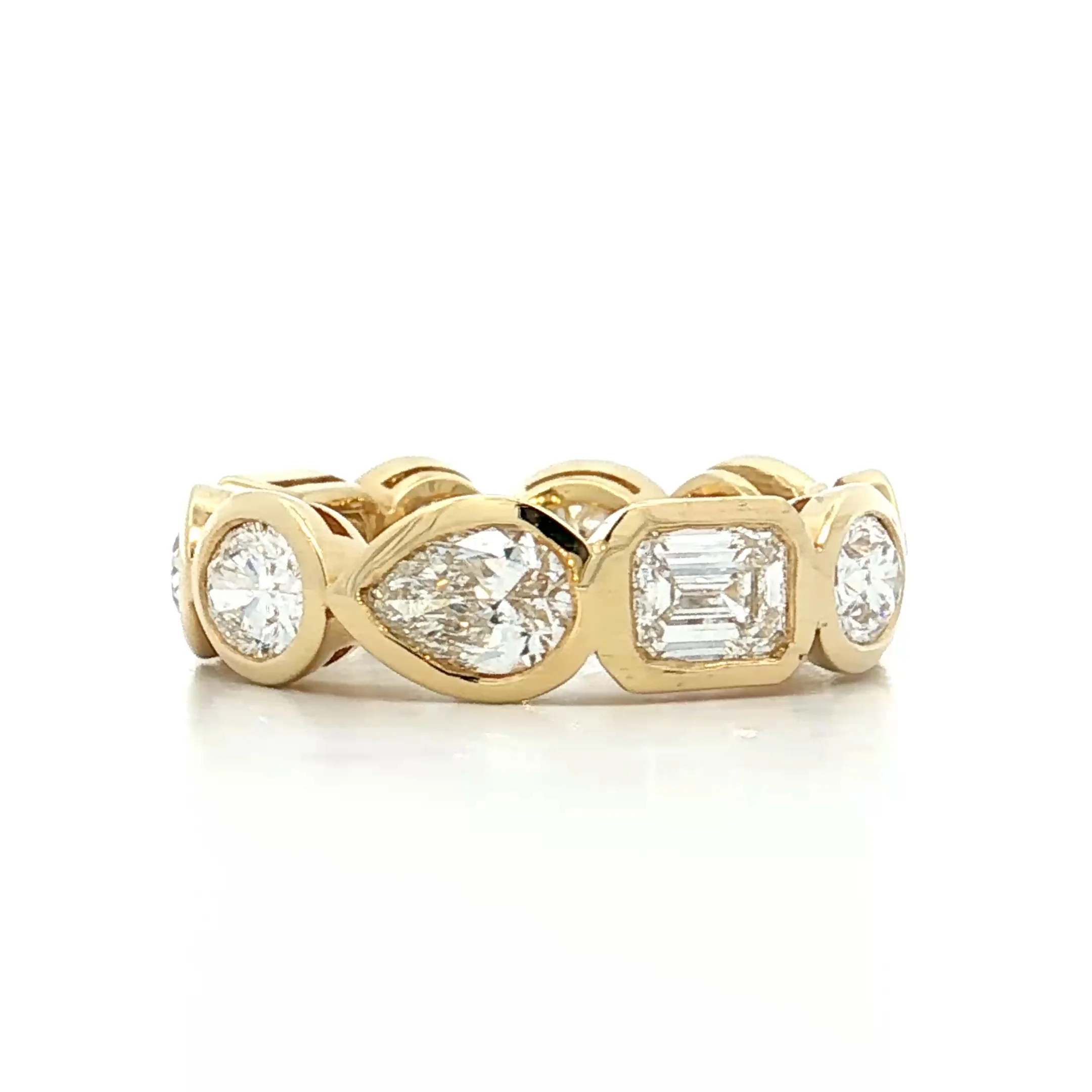 4 Carat GIA Mixed Diamond Eternity Band 18k Yellow Gold - Image 4