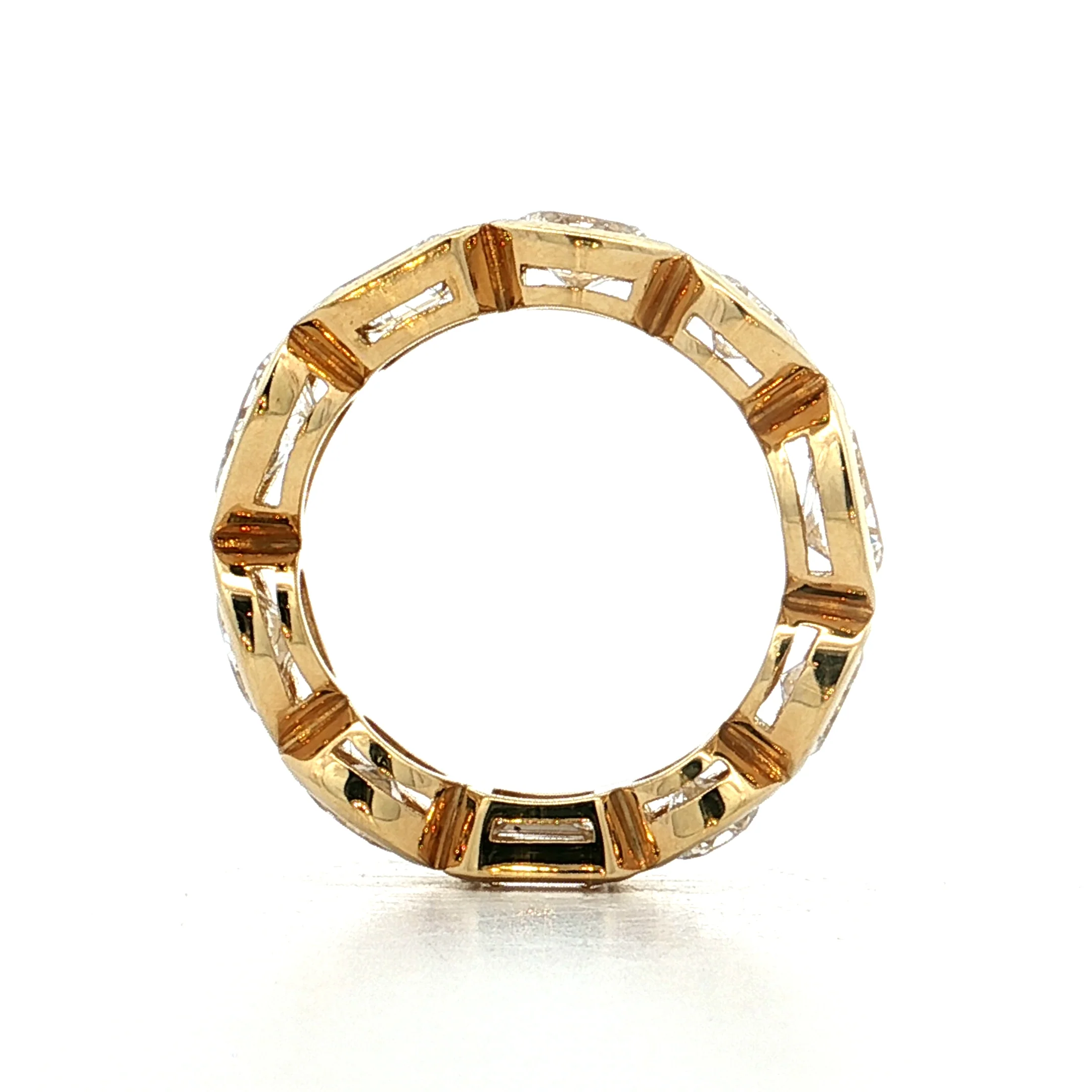 4 Carat GIA Mixed Diamond Eternity Band 18k Yellow Gold - Image 5
