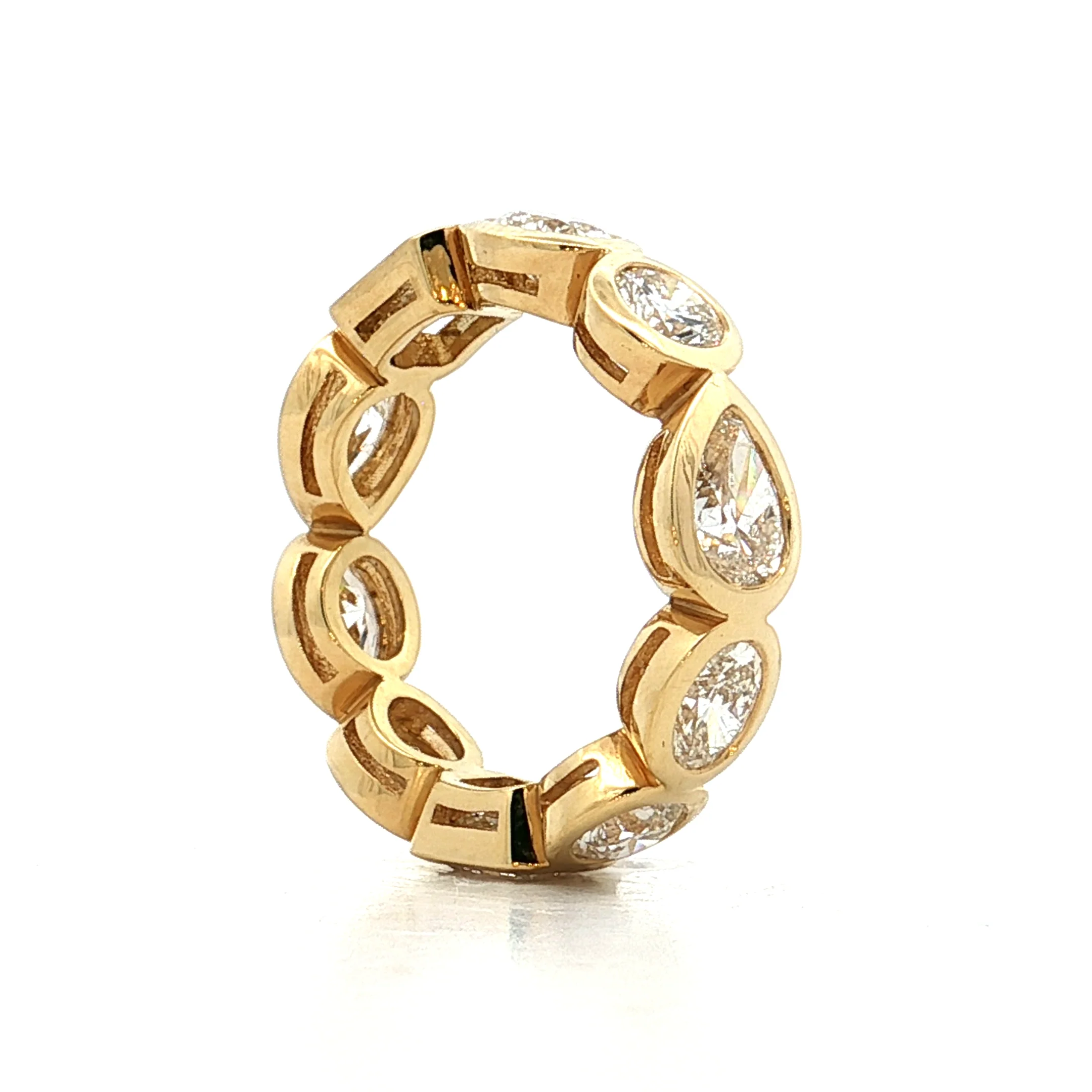 4 Carat GIA Mixed Diamond Eternity Band 18k Yellow Gold - Image 6