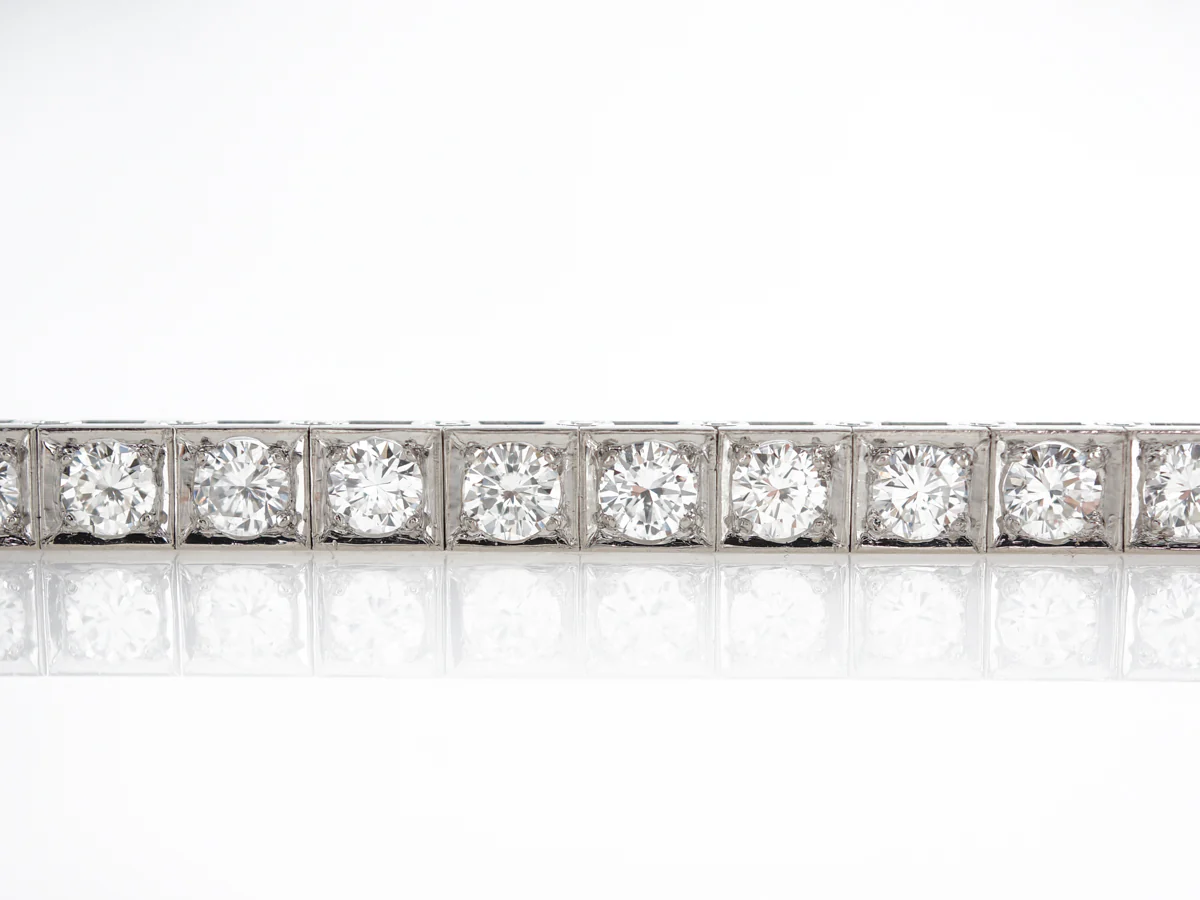 4 Carat Round Diamond Bracelet in Platinum