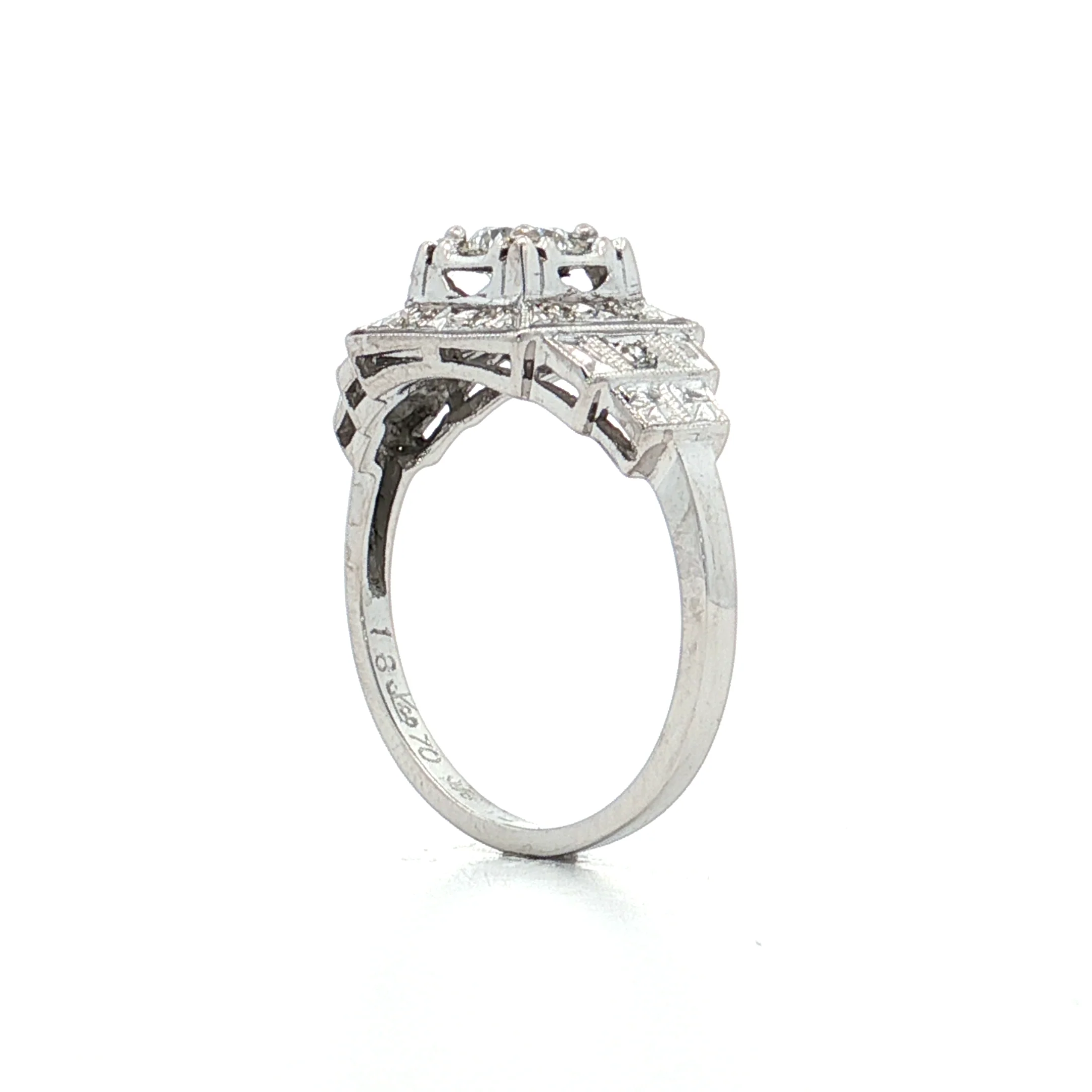 .40 Antique Art Deco Step Engagement Ring in 14k - Image 5