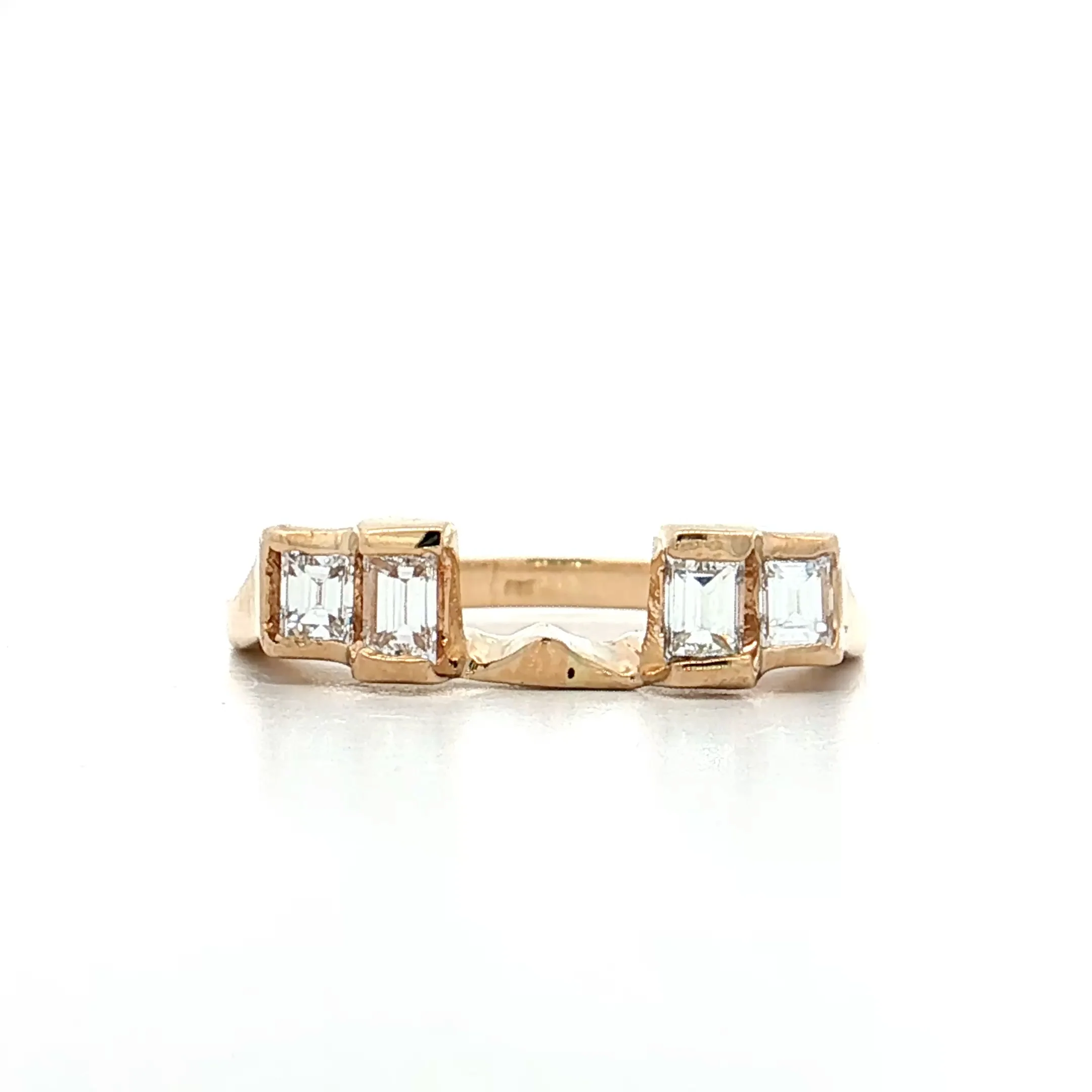 .40 Baguette Diamond Guard Ring 14k Yellow Gold