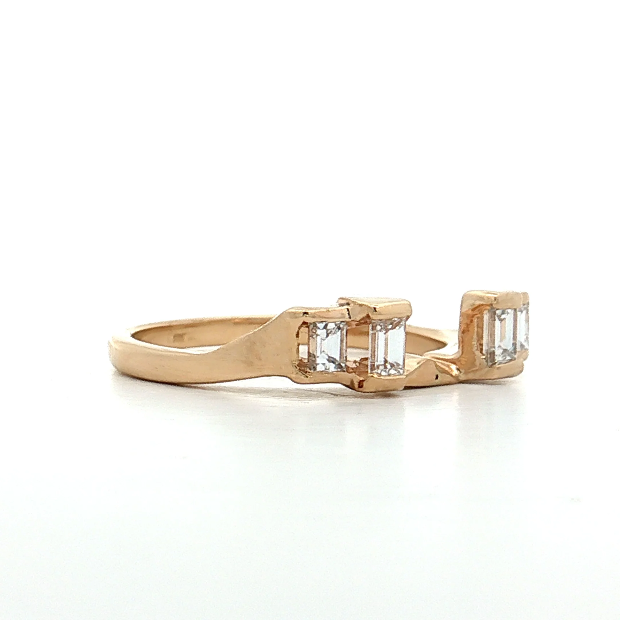 .40 Baguette Diamond Guard Ring 14k Yellow Gold - Image 3