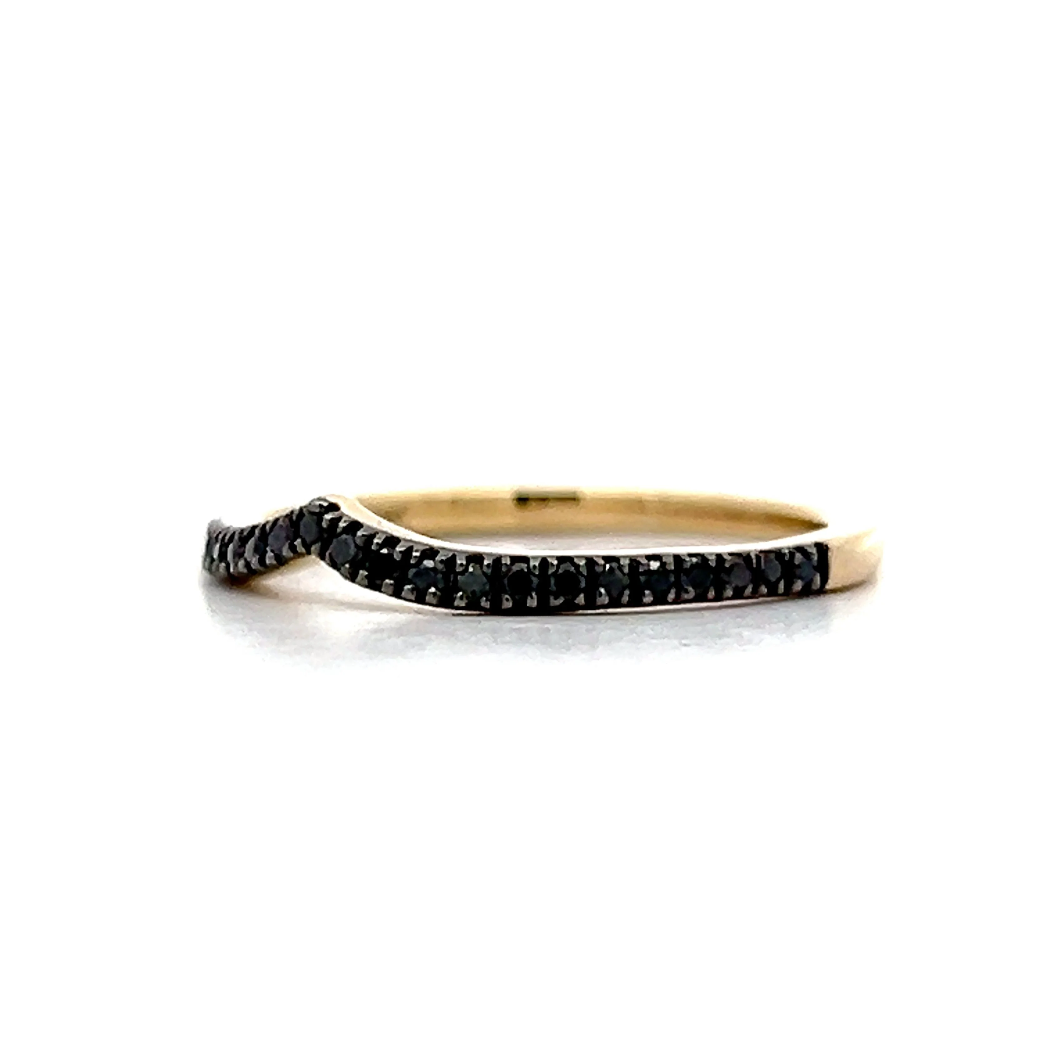 .40 Black Diamond Contour Band in 14k Yellow Gold - Image 2