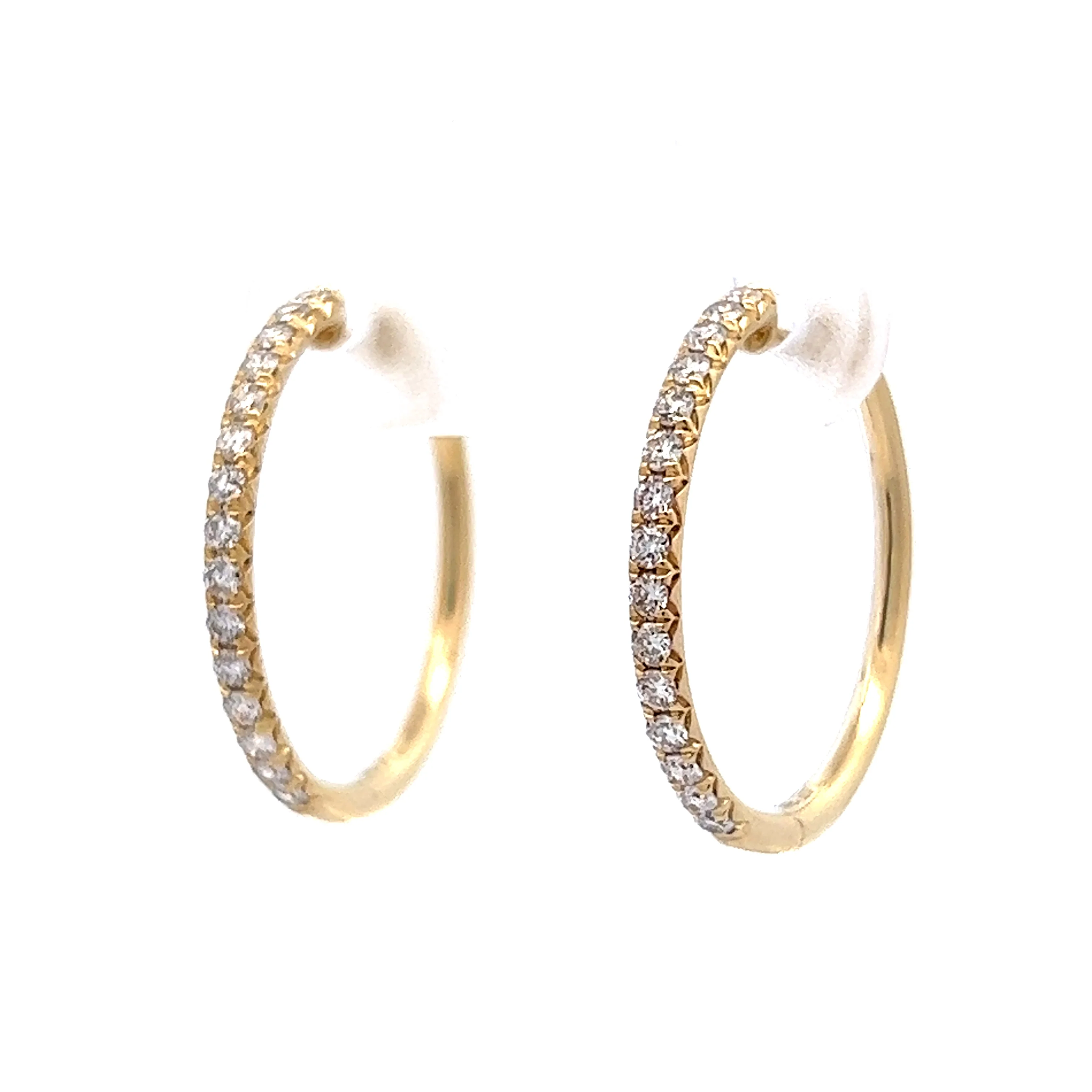 .40 Diamond Hoop Earrings in 14k Yellow Gold - Image 2