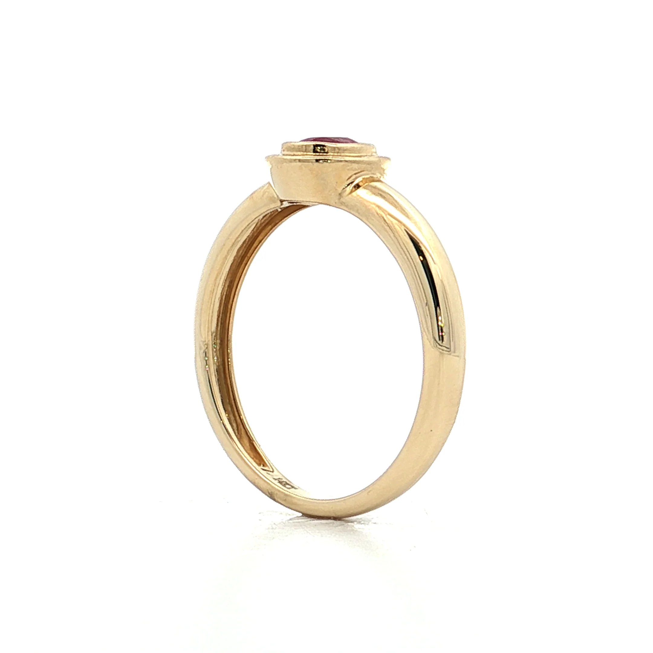 .40 Double Bezel Ruby Stacking Ring 14k Yellow Gold - Image 5