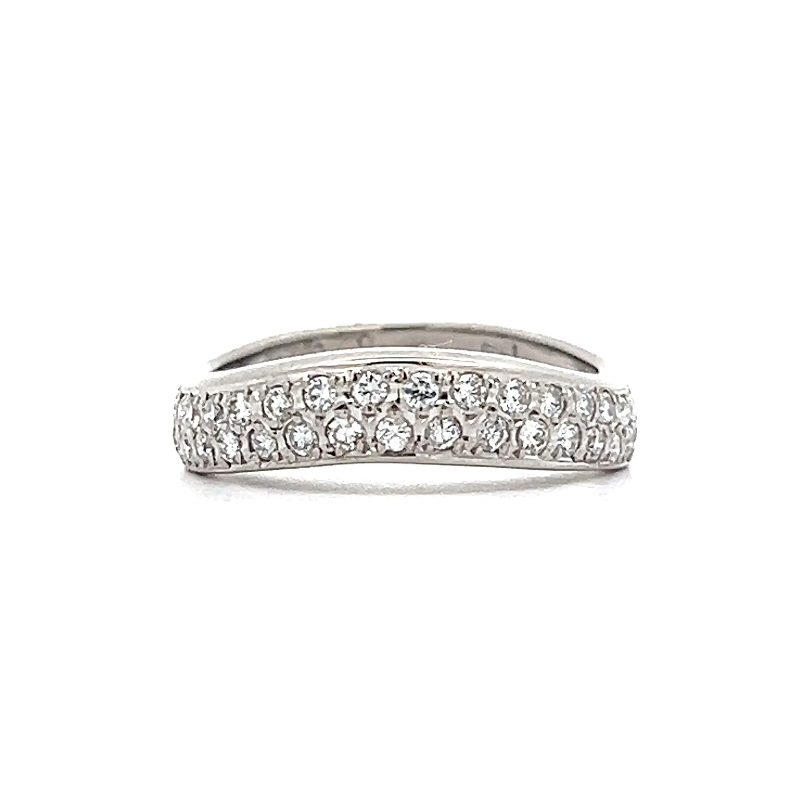 .40 Double Diamond Contoured Wedding Band in Platinum