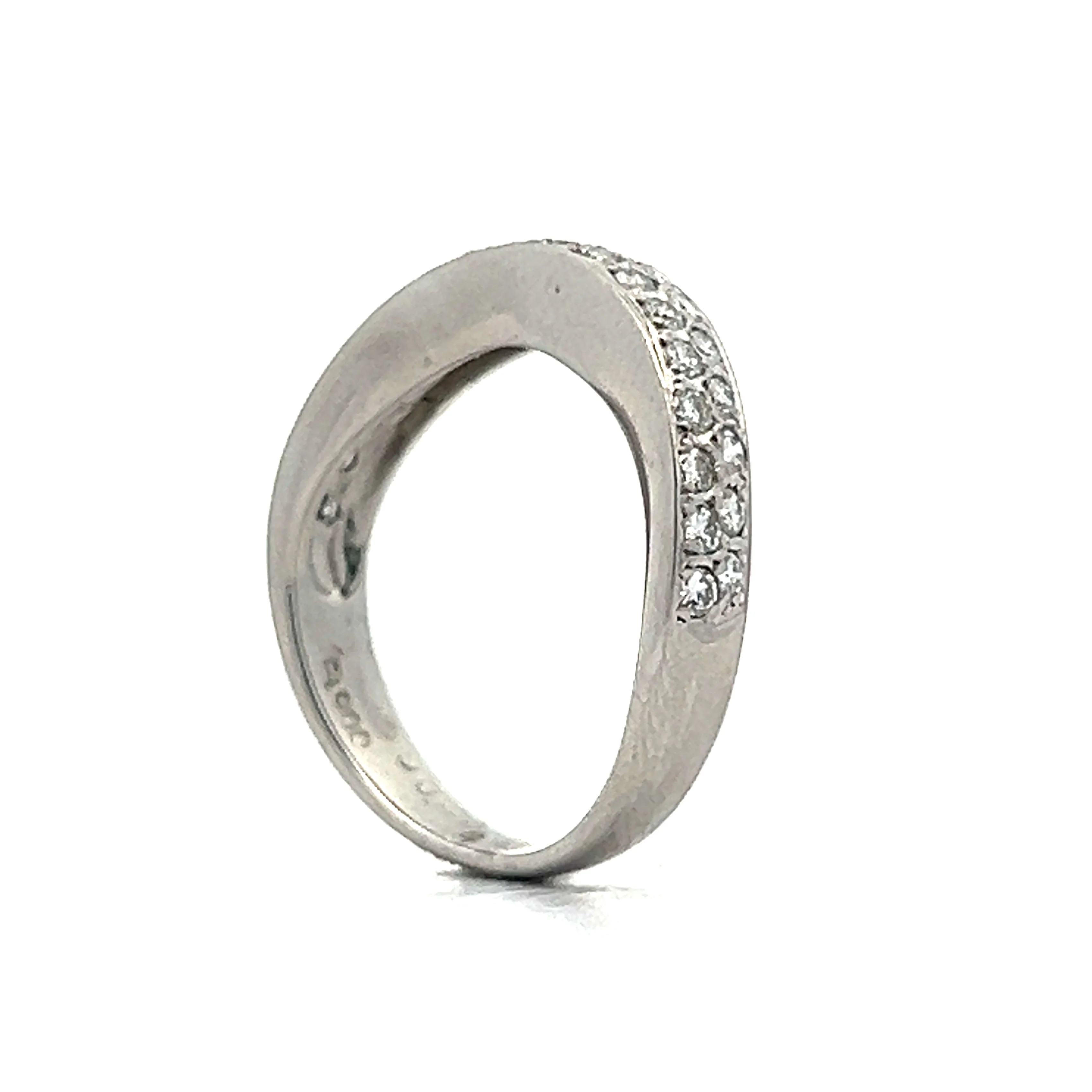 .40 Double Diamond Contoured Wedding Band in Platinum - Image 5