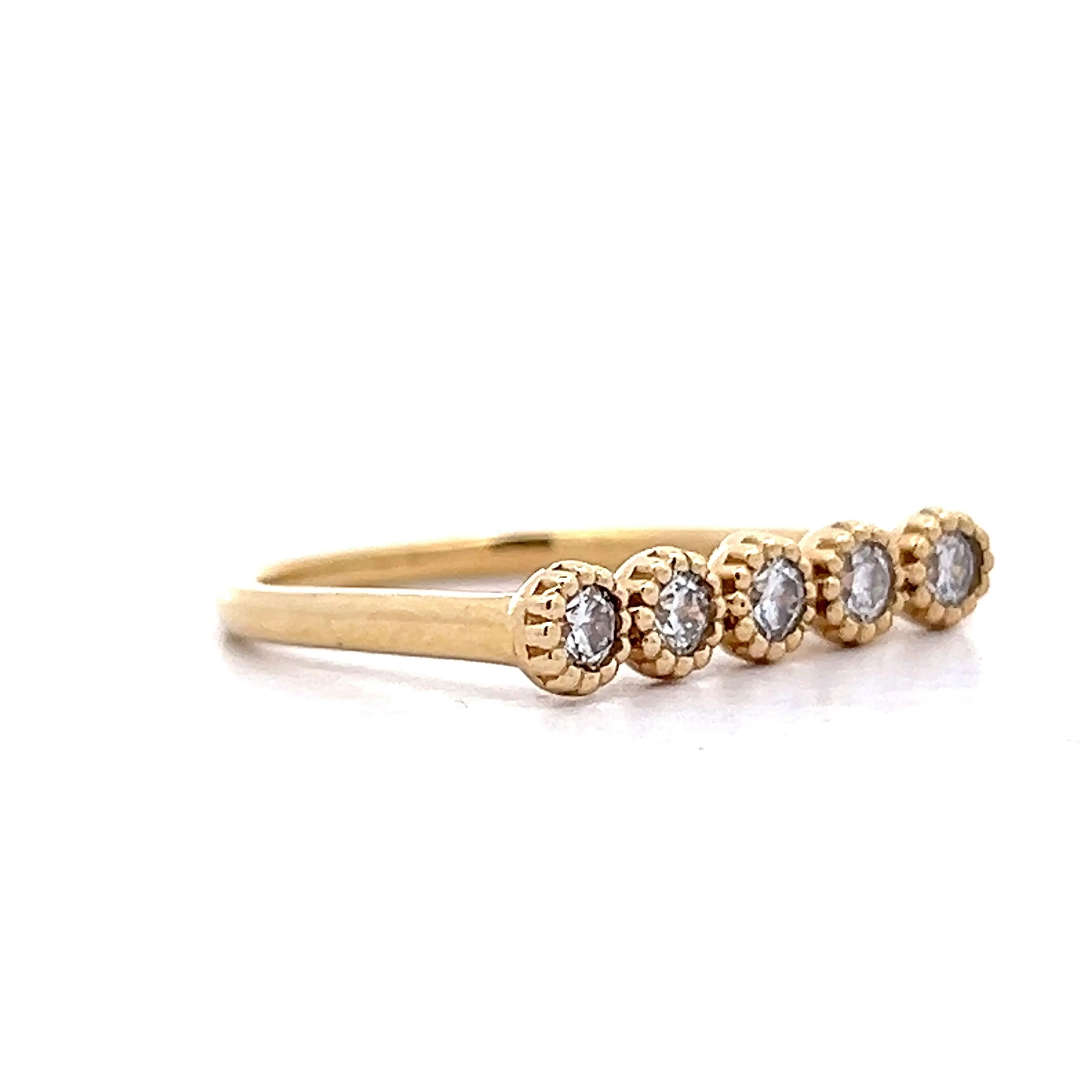 .40 Five Diamond Stackable Ring in 14k Yellow Gold - Image 3