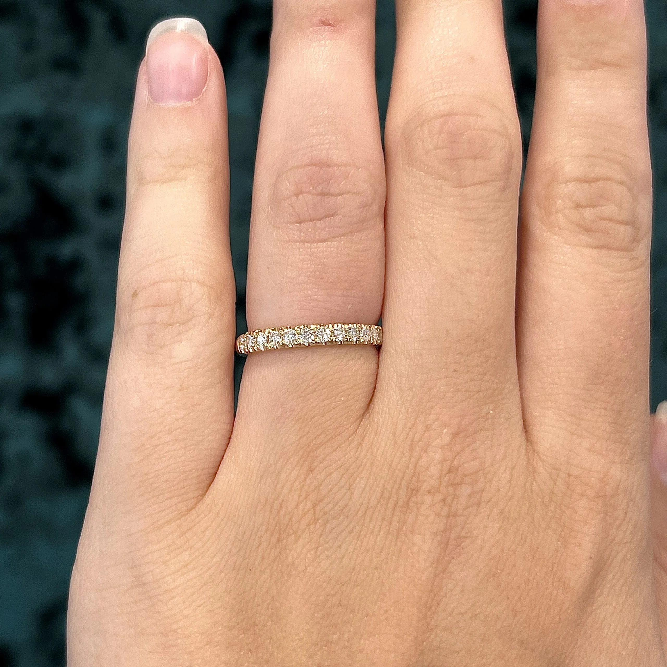 .40 Half Eternity Diamond Wedding Band in 14k Yellow Gold - Image 6