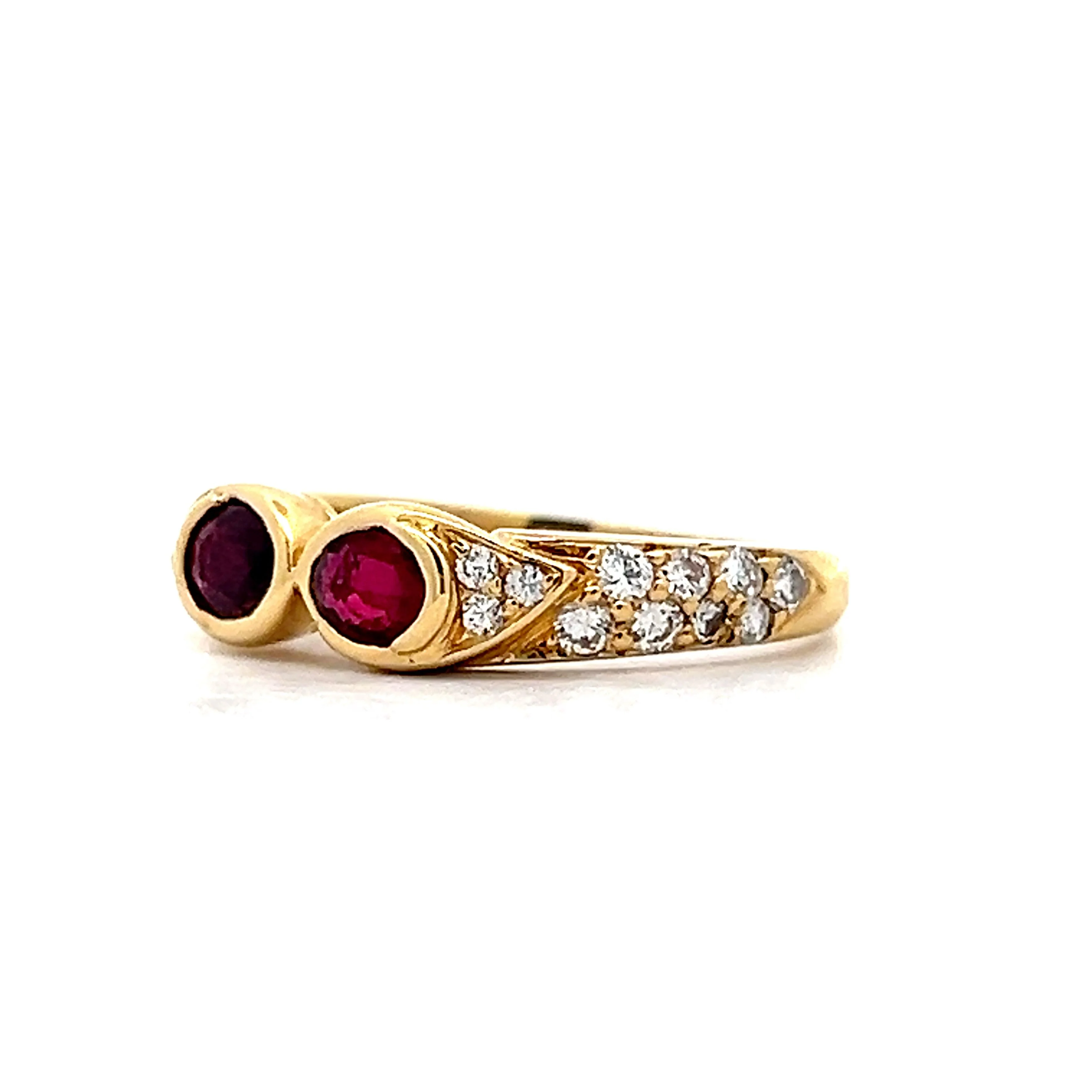 .40 Ruby & Diamond Stacking Ring in 18k Yellow Gold - Image 2
