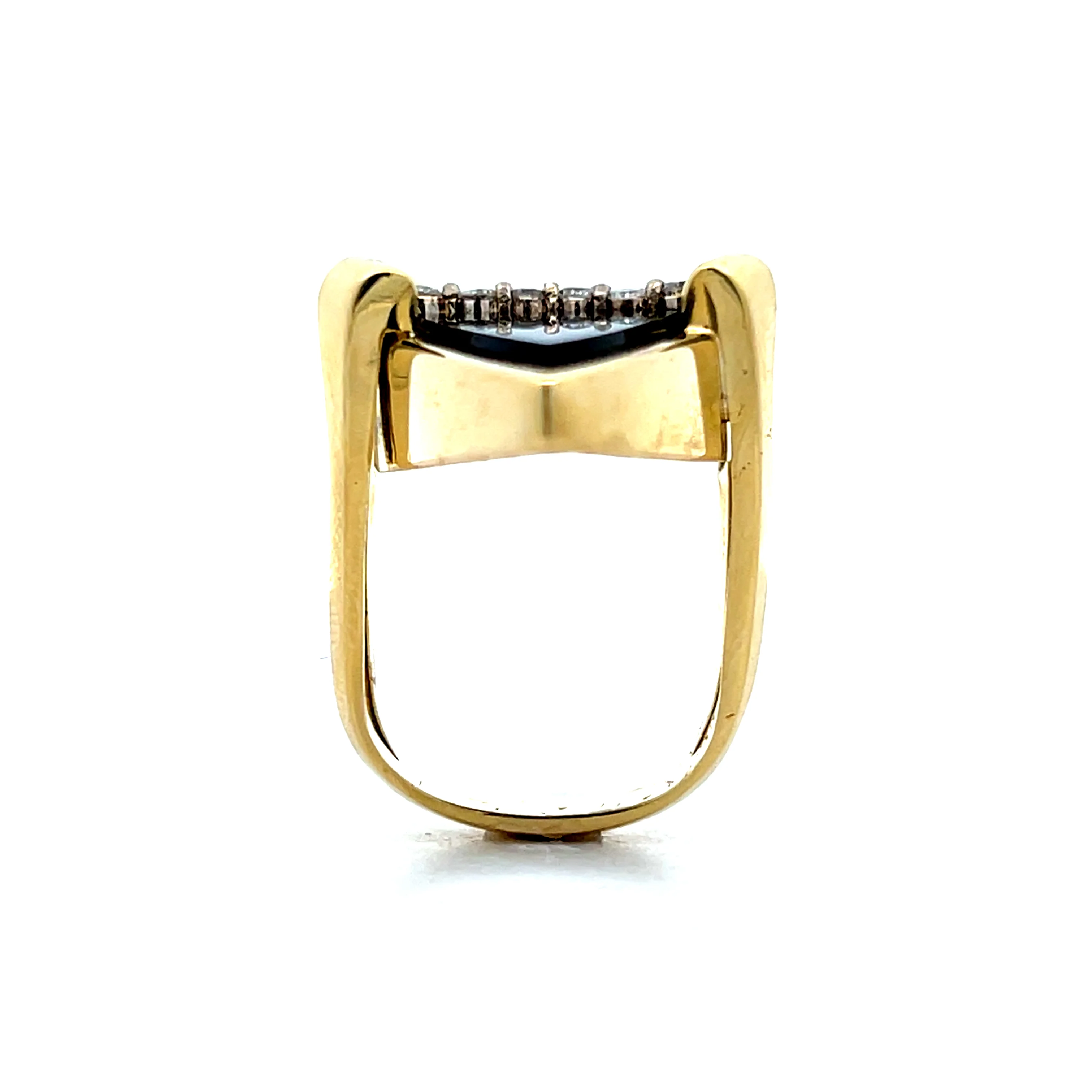 .40 Vintage Onyx & Diamond Cocktail Ring in 18k - Image 4