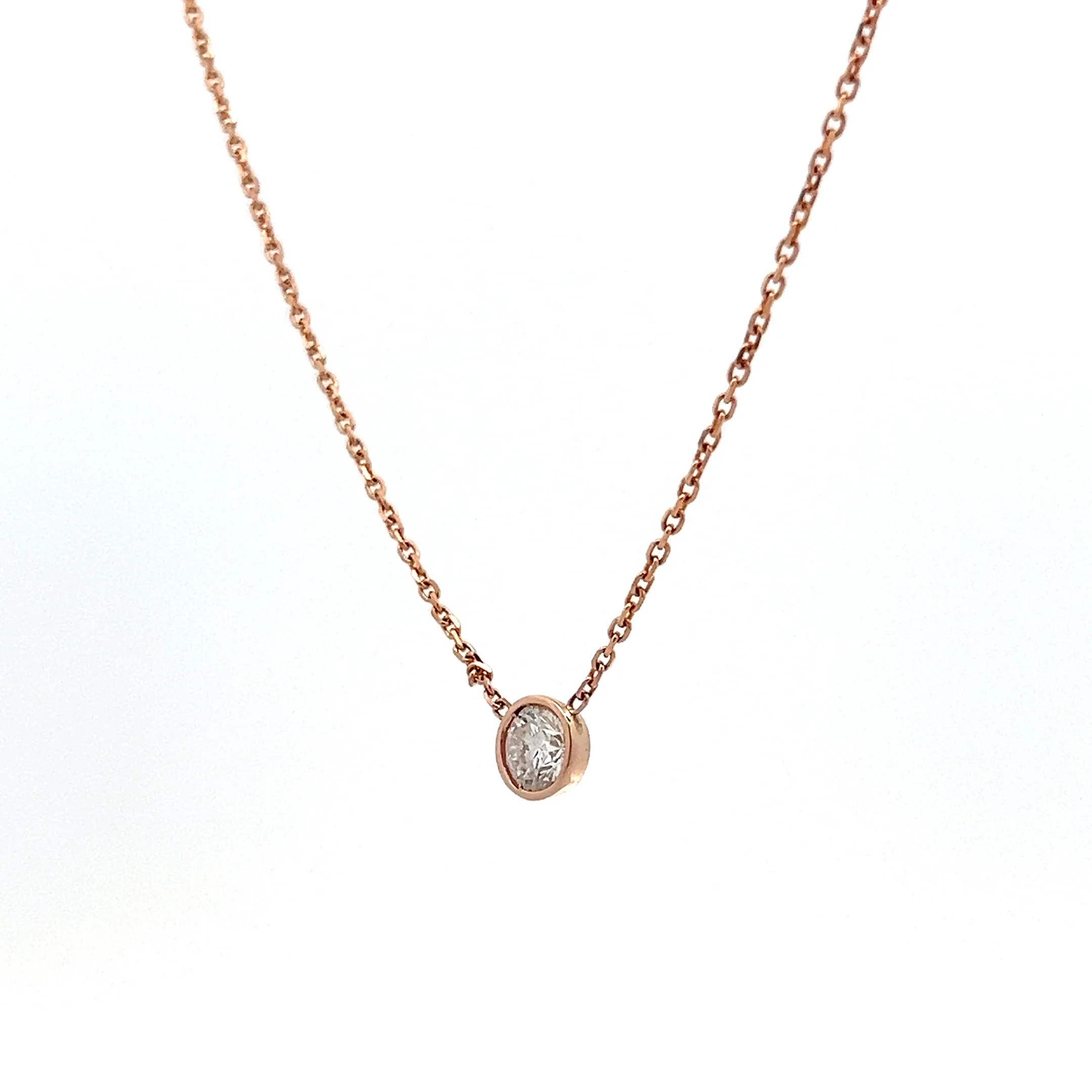 .41 Diamond Bezel Solitaire Pendant Necklace in 14k - Image 2