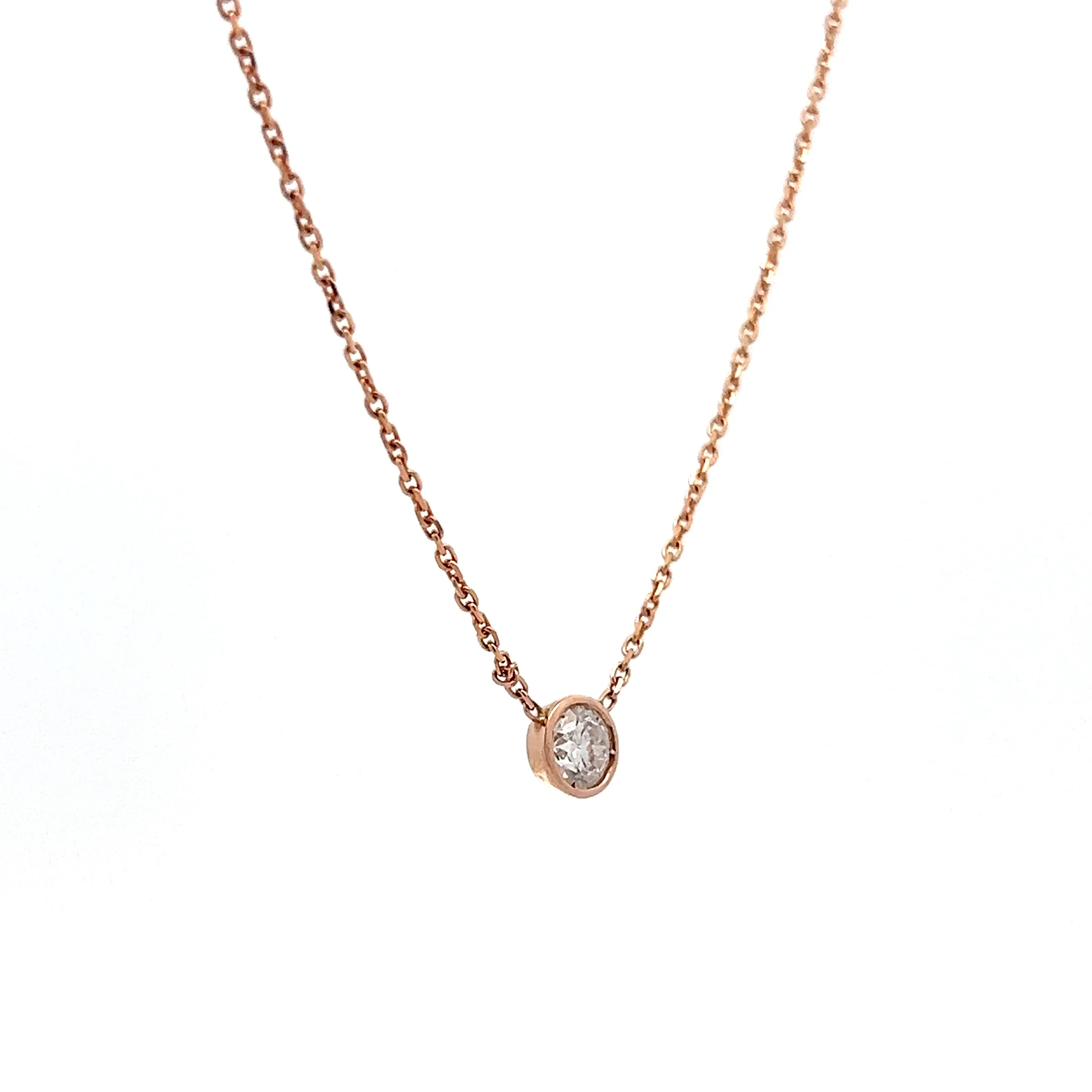 .41 Diamond Bezel Solitaire Pendant Necklace in 14k - Image 3