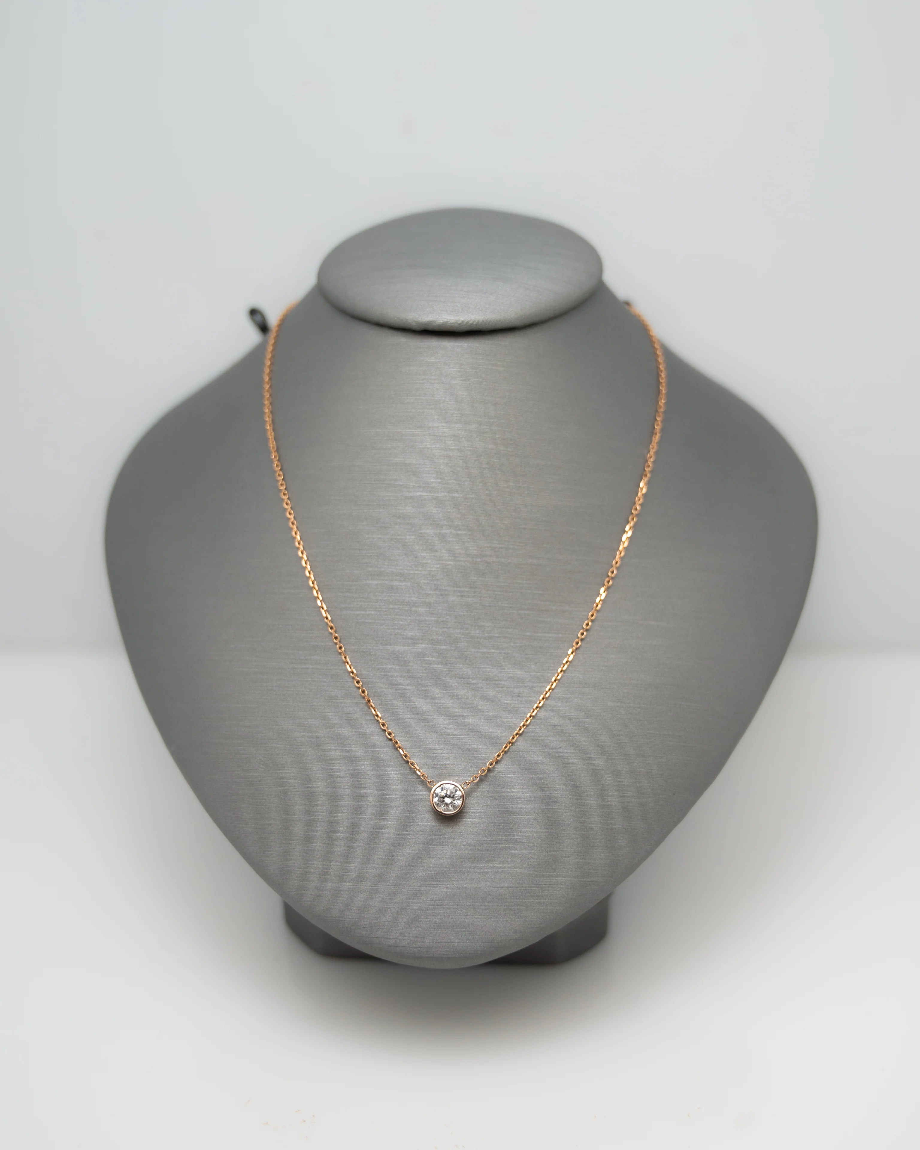 .41 Diamond Bezel Solitaire Pendant Necklace in 14k - Image 5