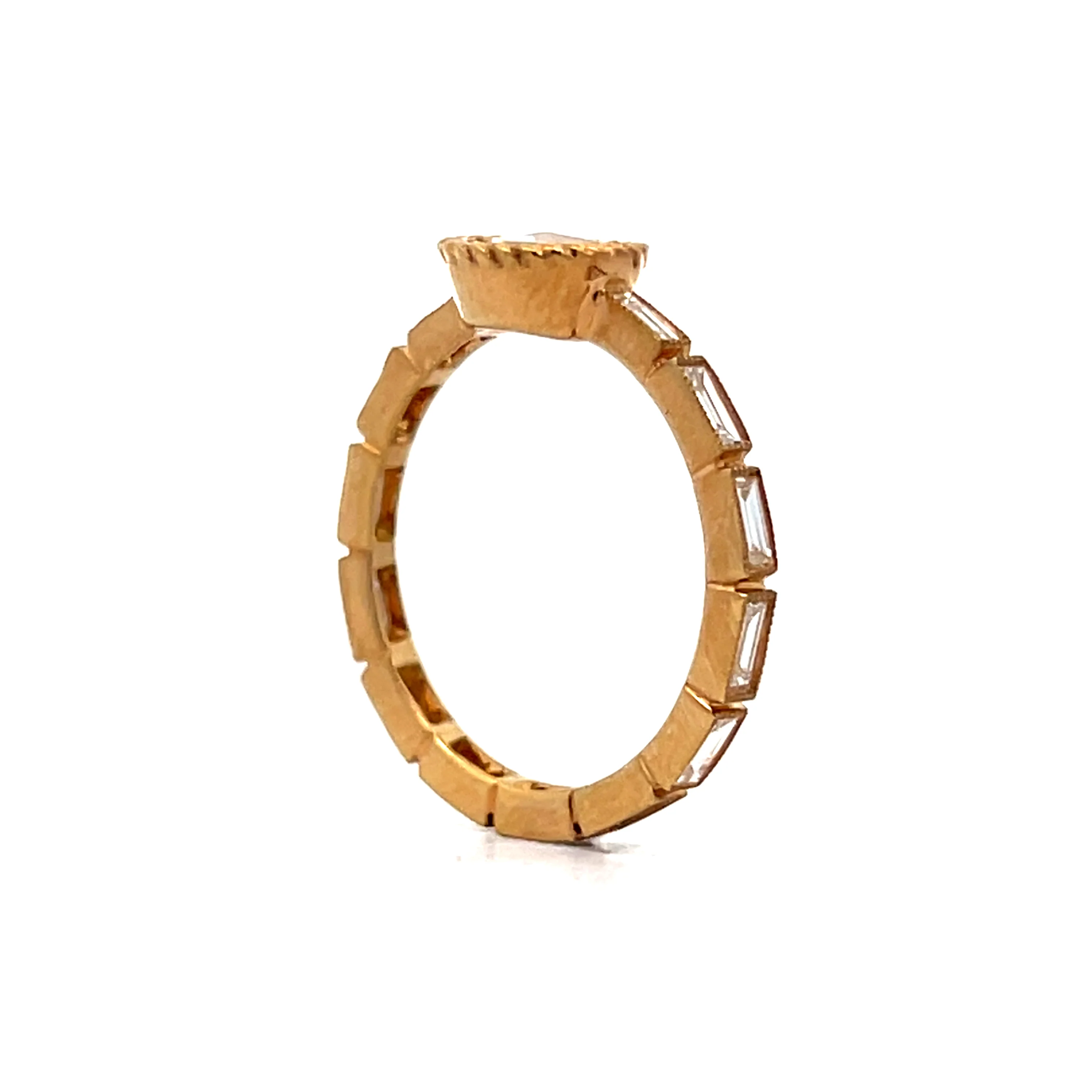 .41 Rose Cut Diamond Engagement Ring in 18k Yellow Gold - Image 6