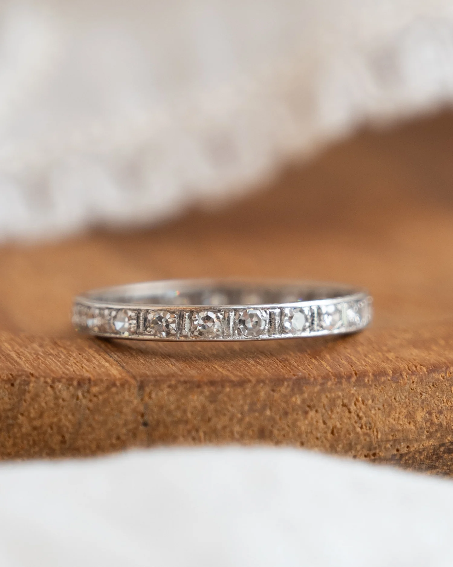 .42 Antique Art Deco Diamond Eternity Band in Platinum - Image 6