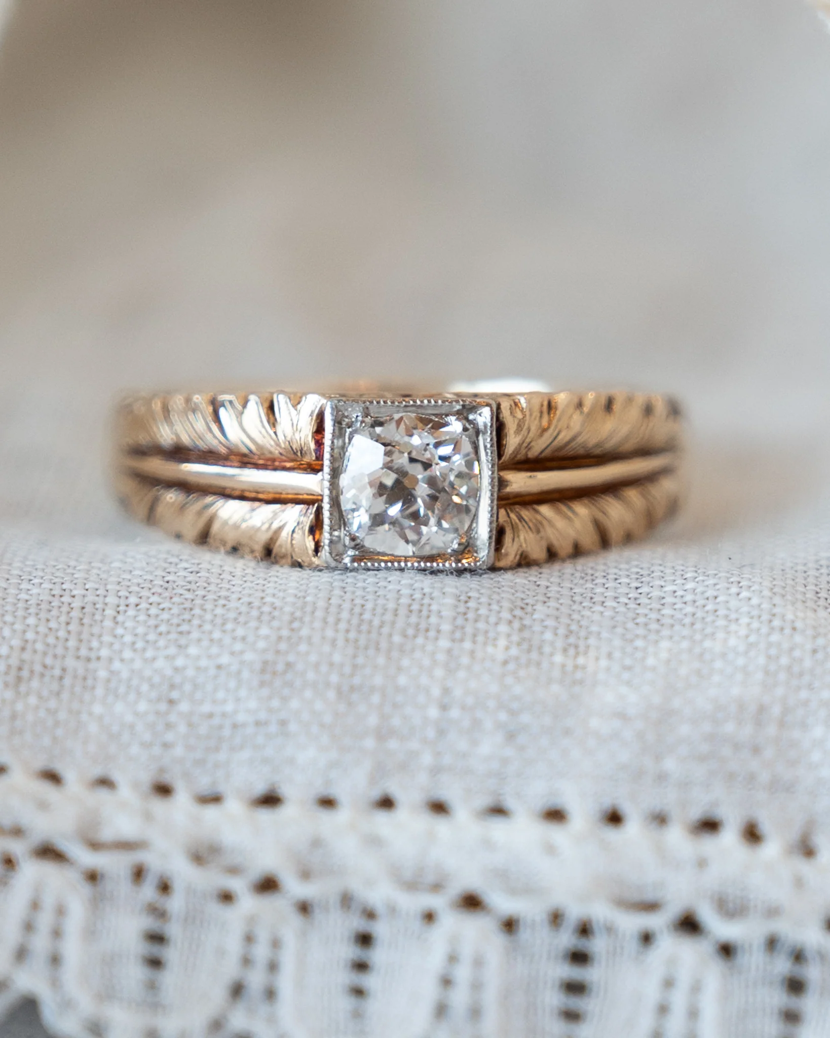 .46 Antique Arts and Crafts Engagement Ring in 14k - Image 6