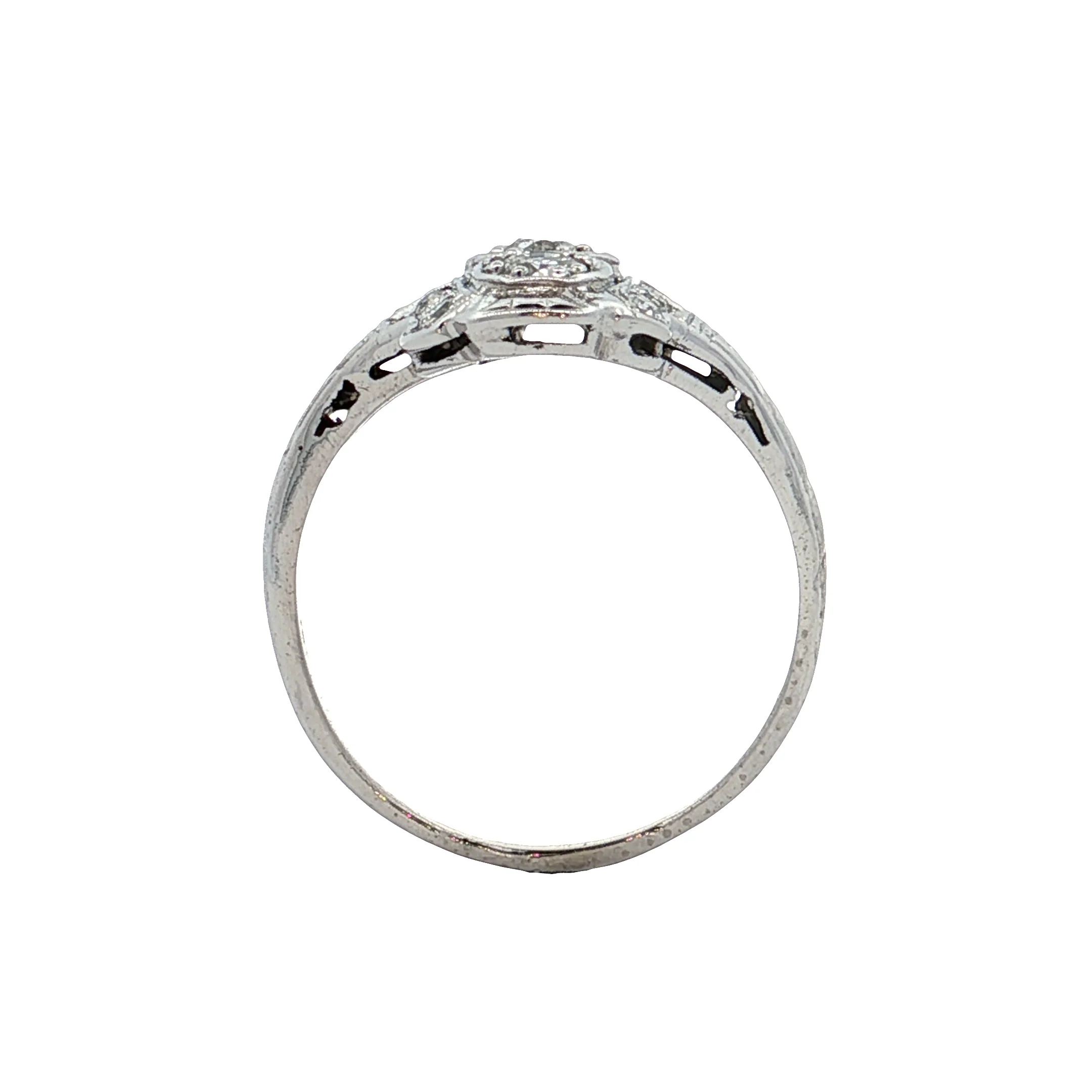 .42 Antique Deco Navette Cocktail Ring in 18k - Image 4