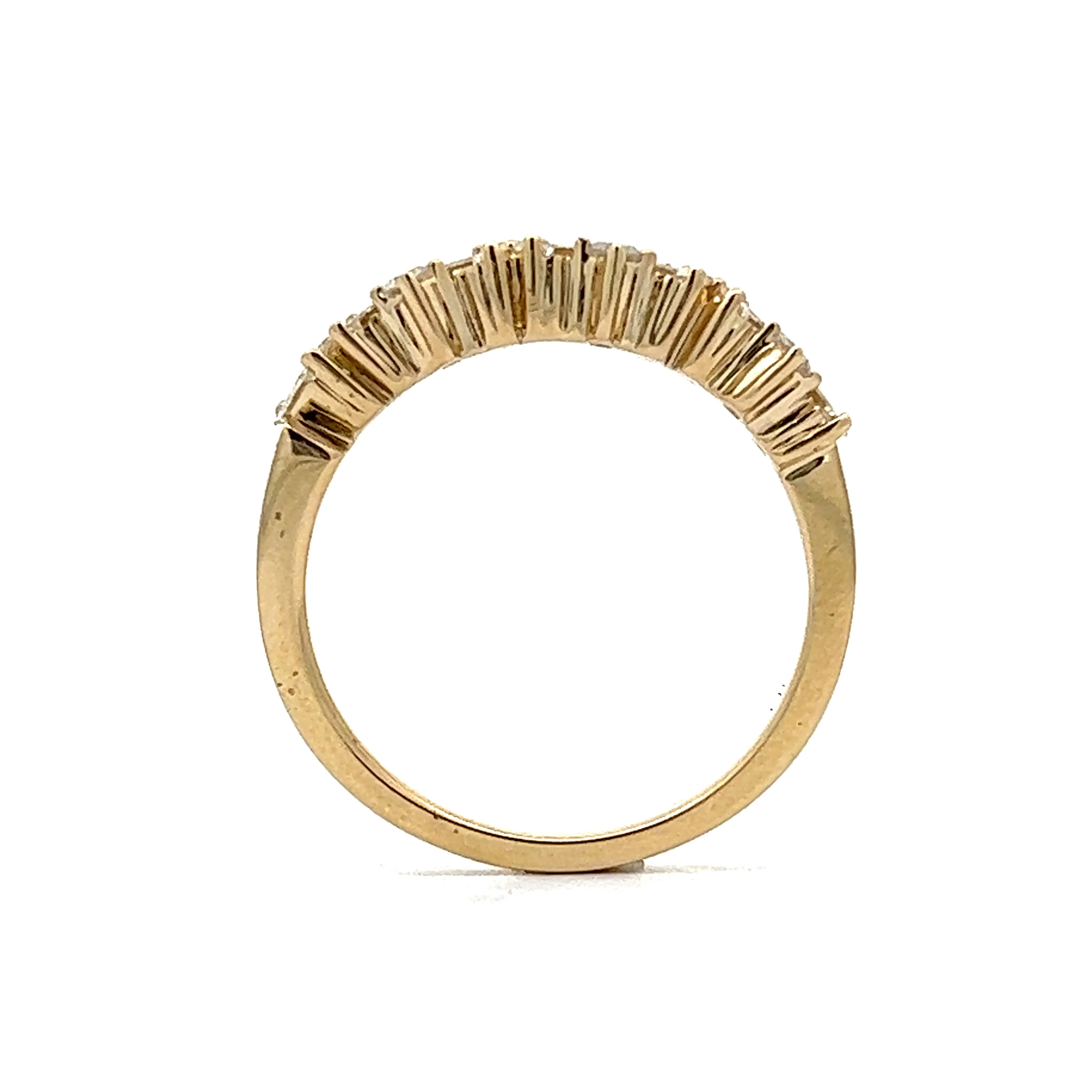 .42 Diamond Cluster Stacking Wedding Band in 14K Yellow Gold - Image 4