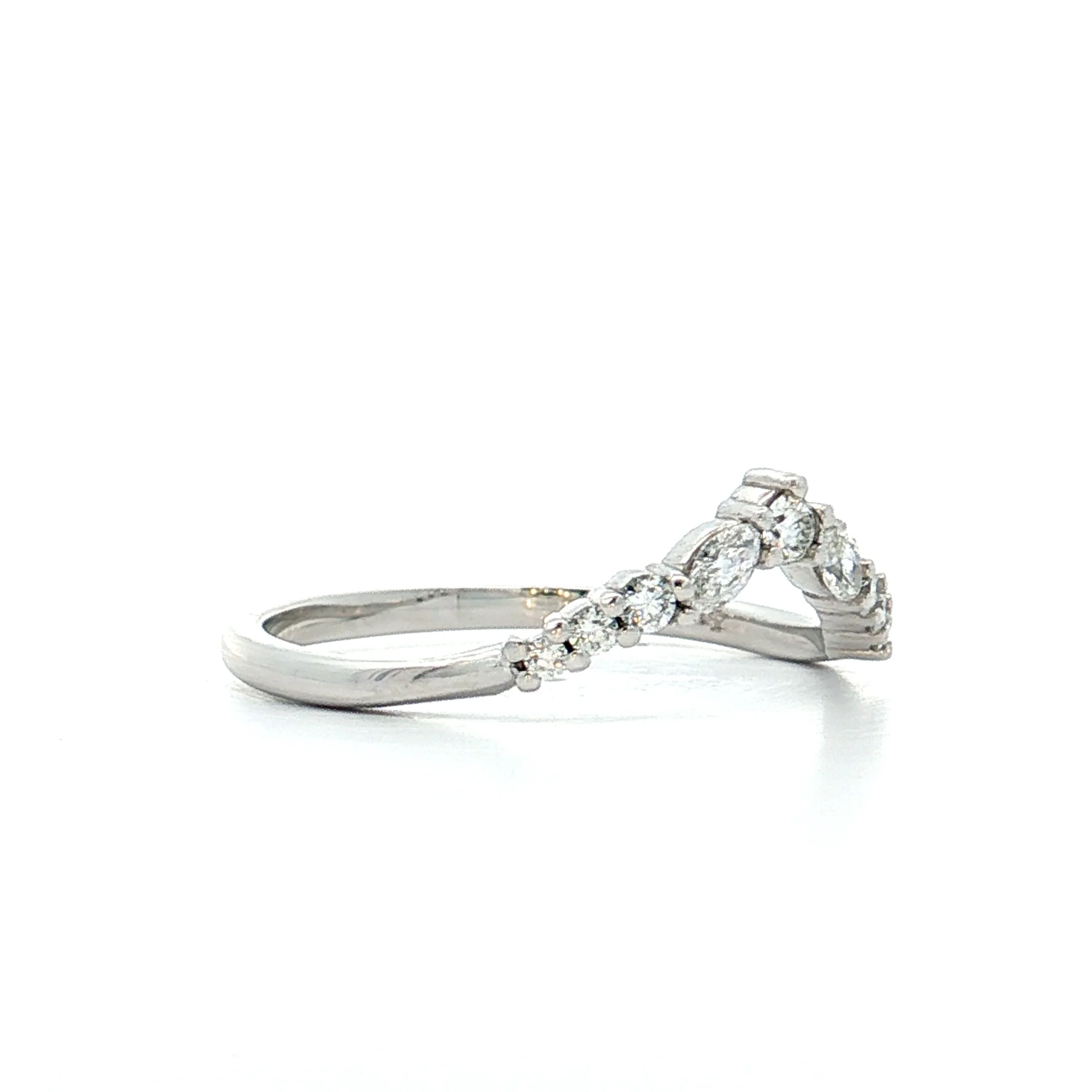 .42 Diamond Contour Wedding Band 14k White Gold - Image 3
