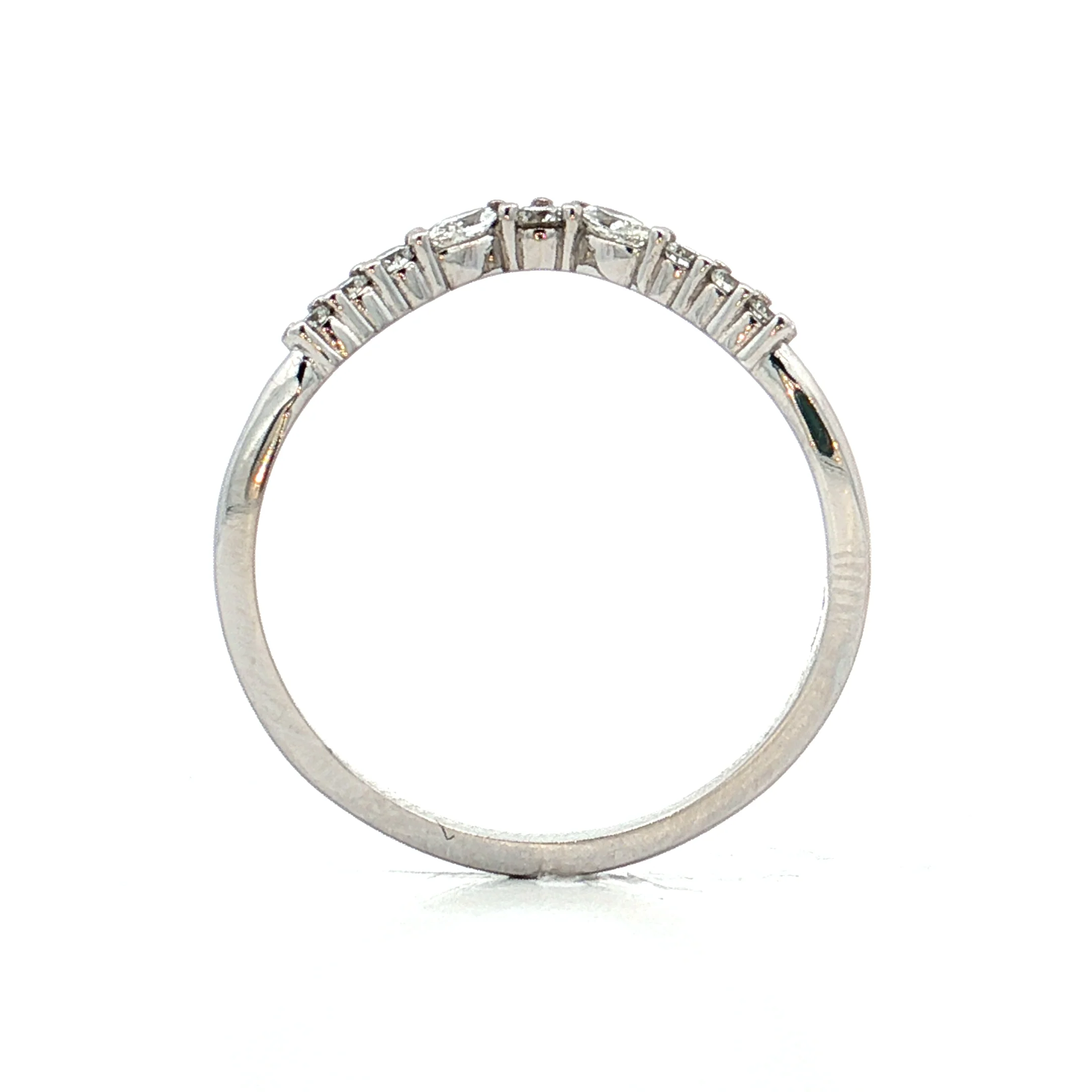 .42 Diamond Contour Wedding Band 14k White Gold - Image 4