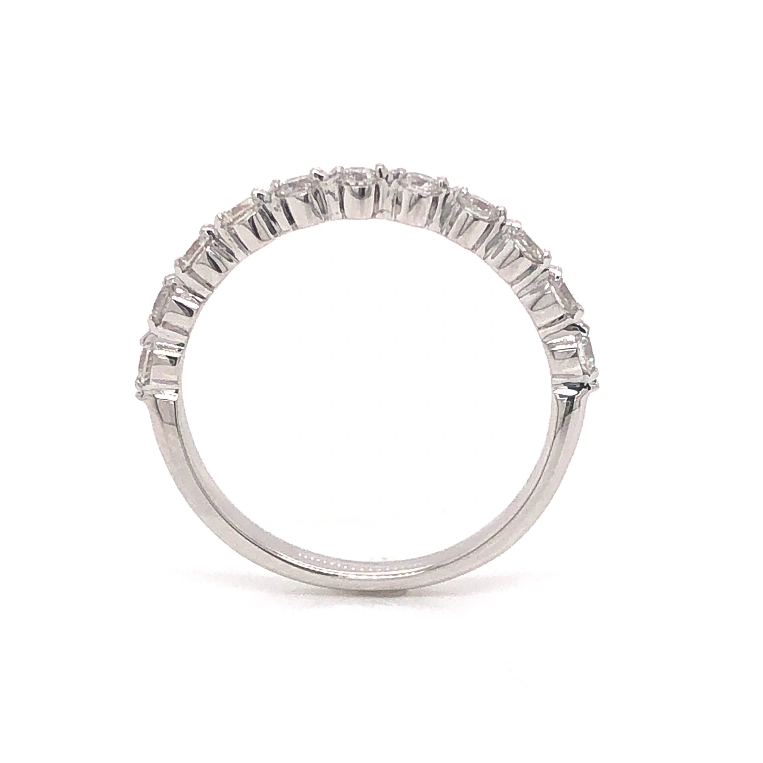 .42 Half-Eternity Diamond Wedding Band in 14k White Gold - Image 4