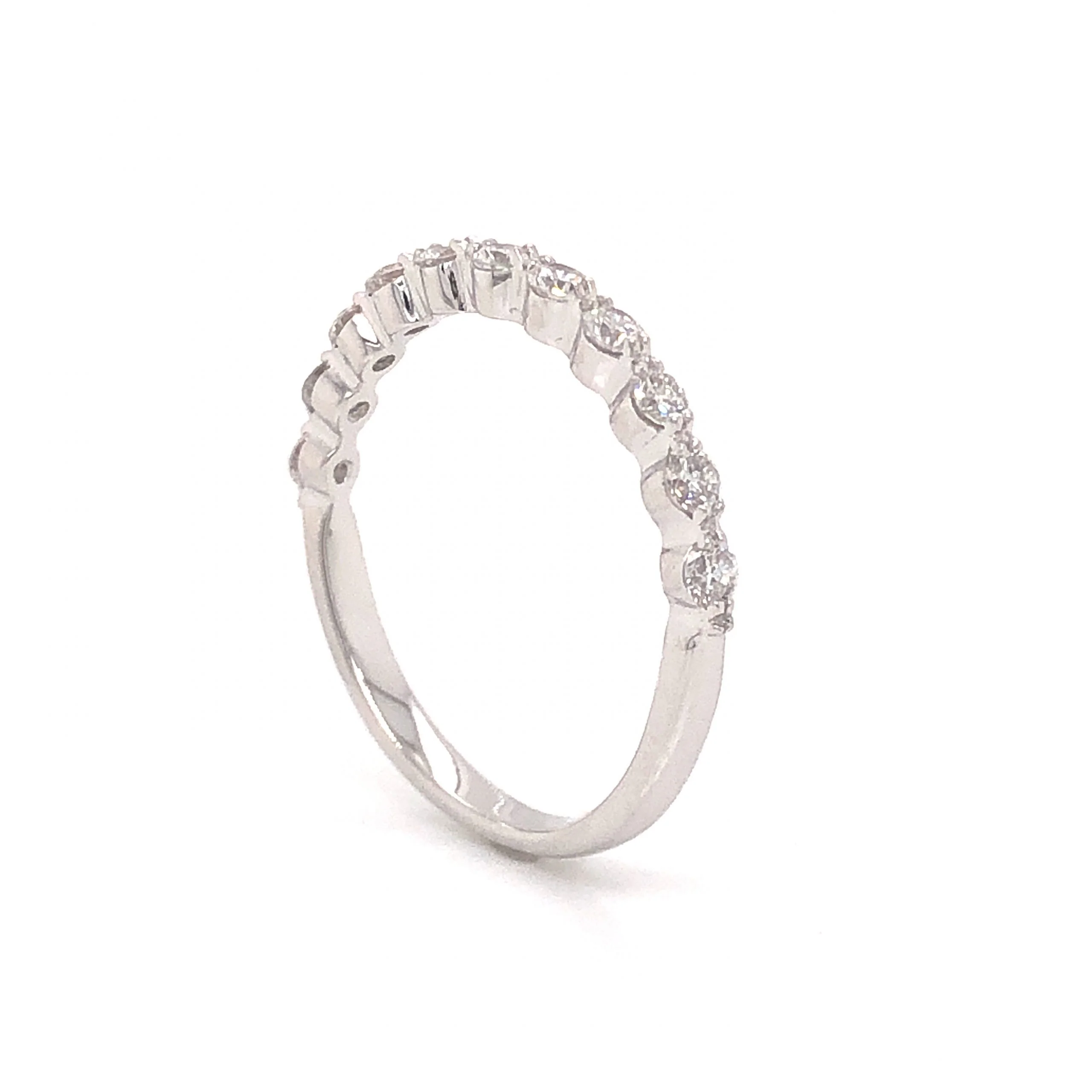 .42 Half-Eternity Diamond Wedding Band in 14k White Gold - Image 5