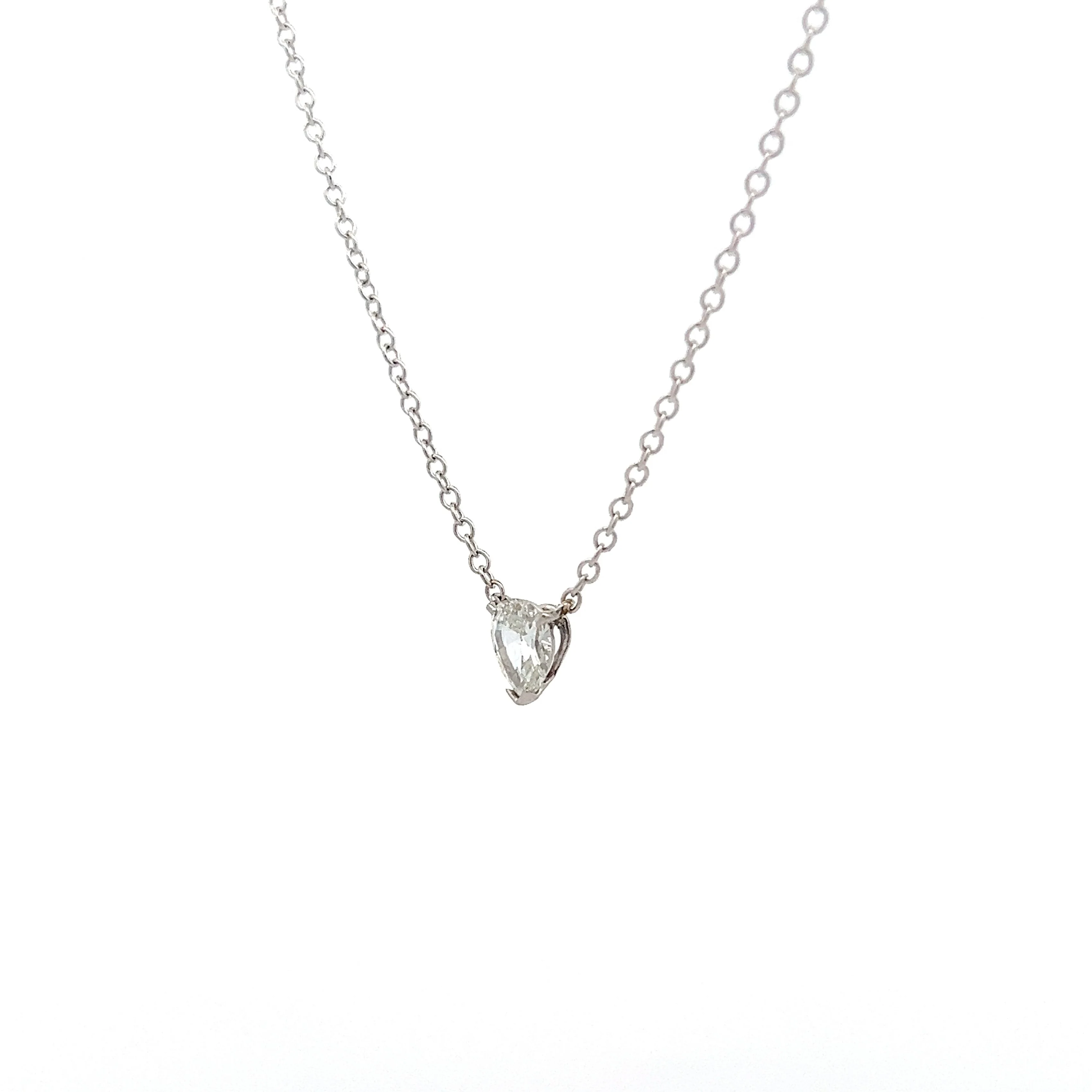 .42 Pear Cut Diamond Necklace in 14k White Gold - Image 2