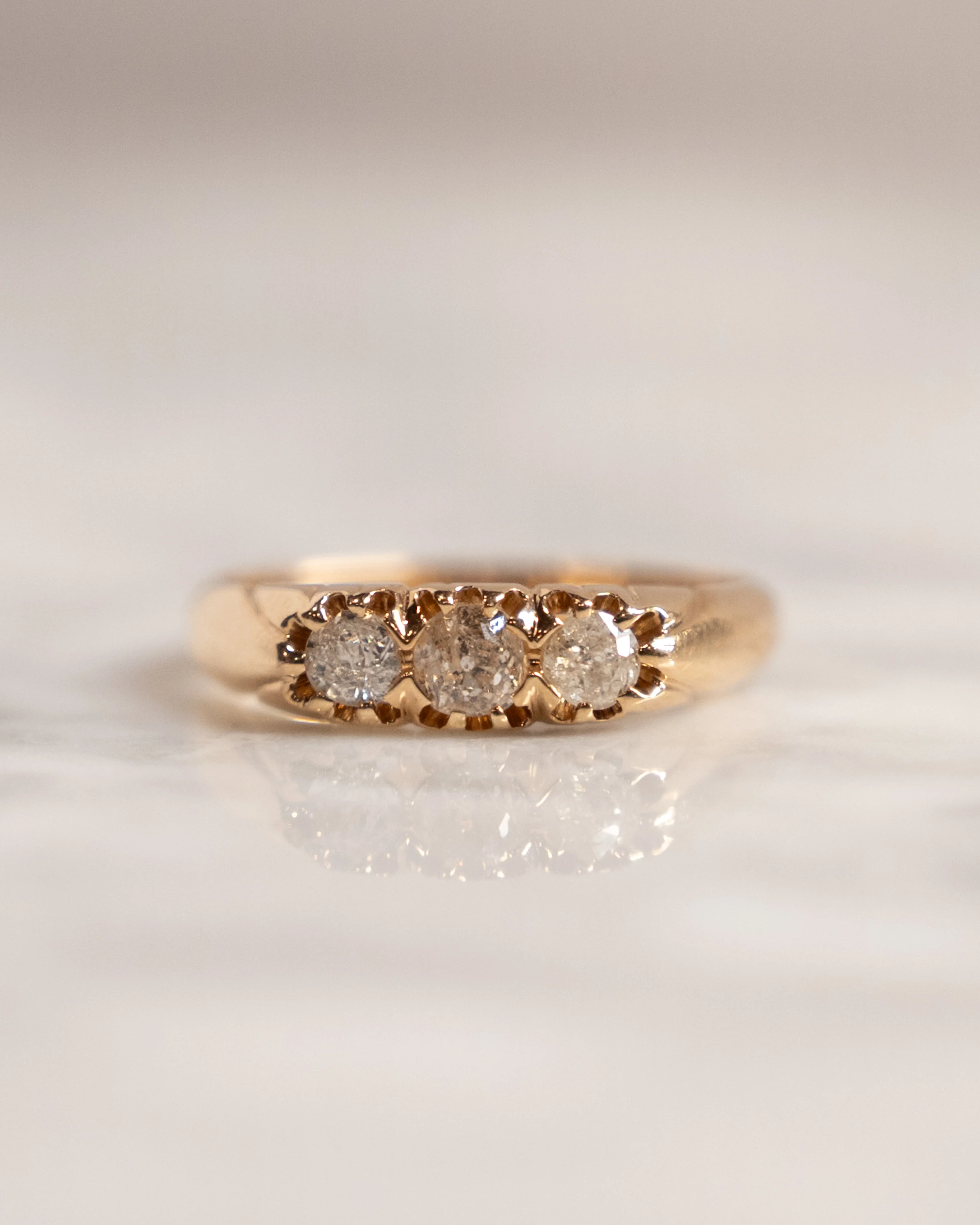 .43 Antique Victorian Three Stone Diamond Ring in 14k - Image 6