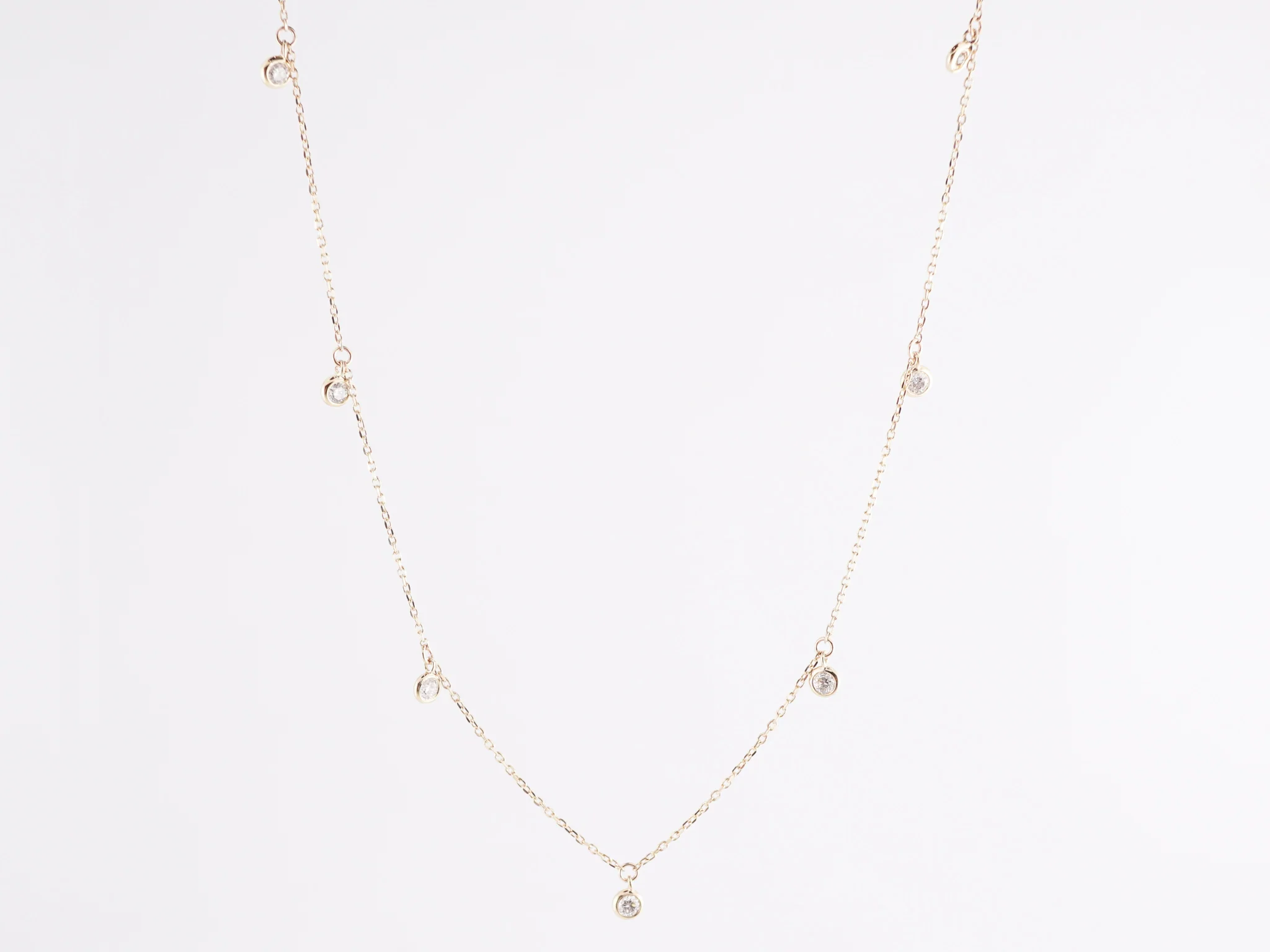 .43 Bezel Set Diamond Necklace in 14K Yellow Gold