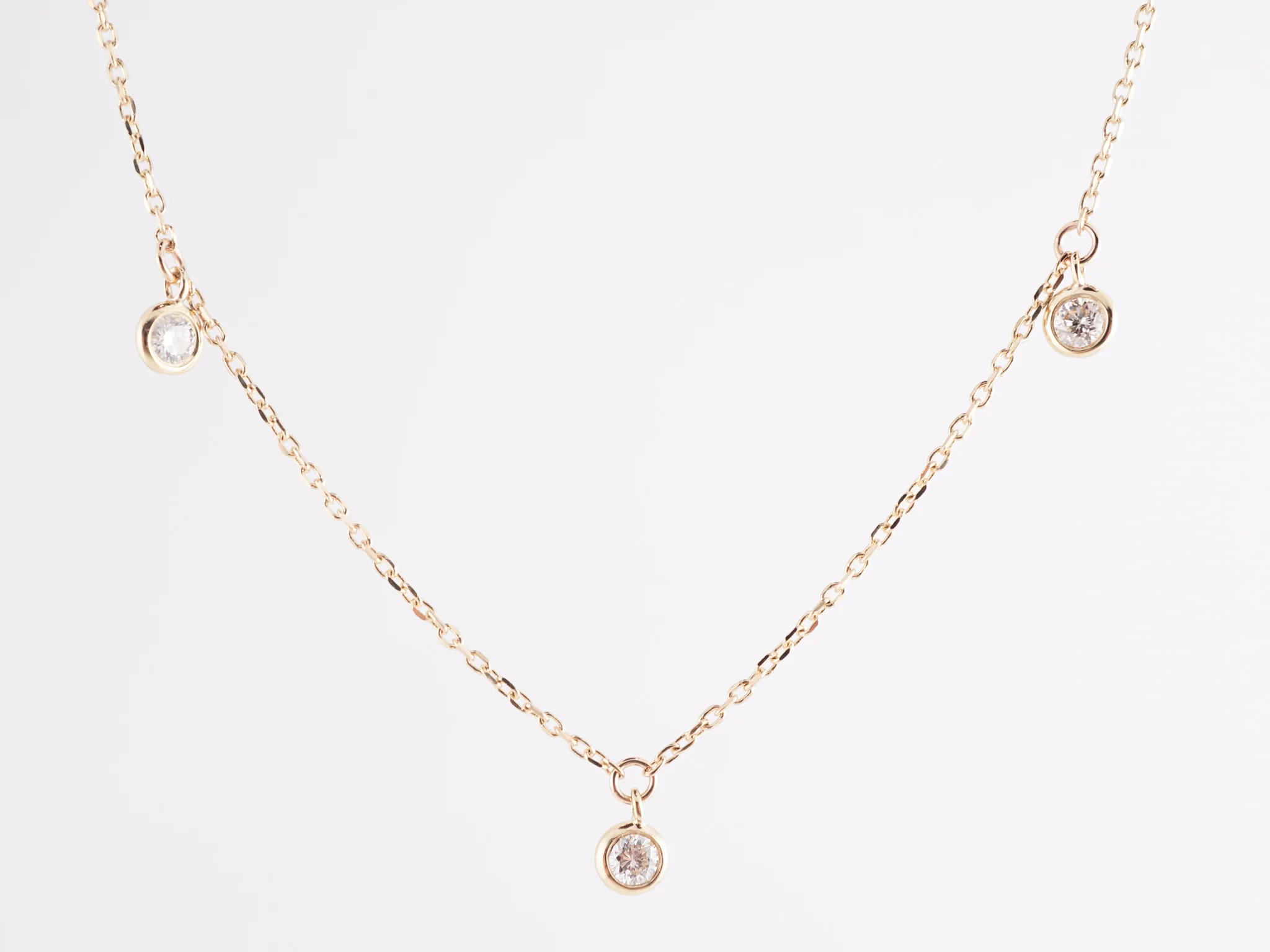 .43 Bezel Set Diamond Necklace in 14K Yellow Gold - Image 3