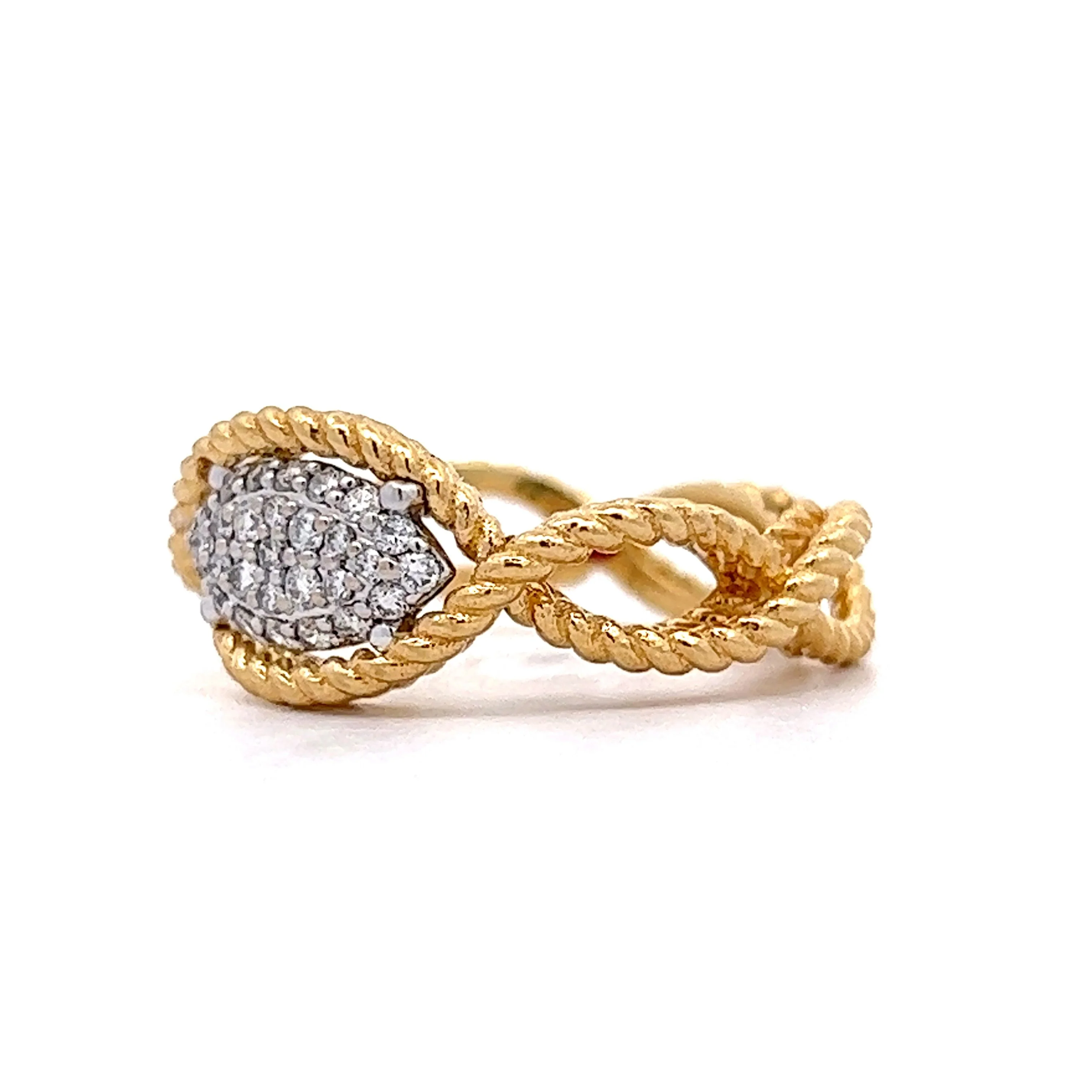 Roberto Coin Diamond Ring in 18k Yellow & White Gold - Image 2