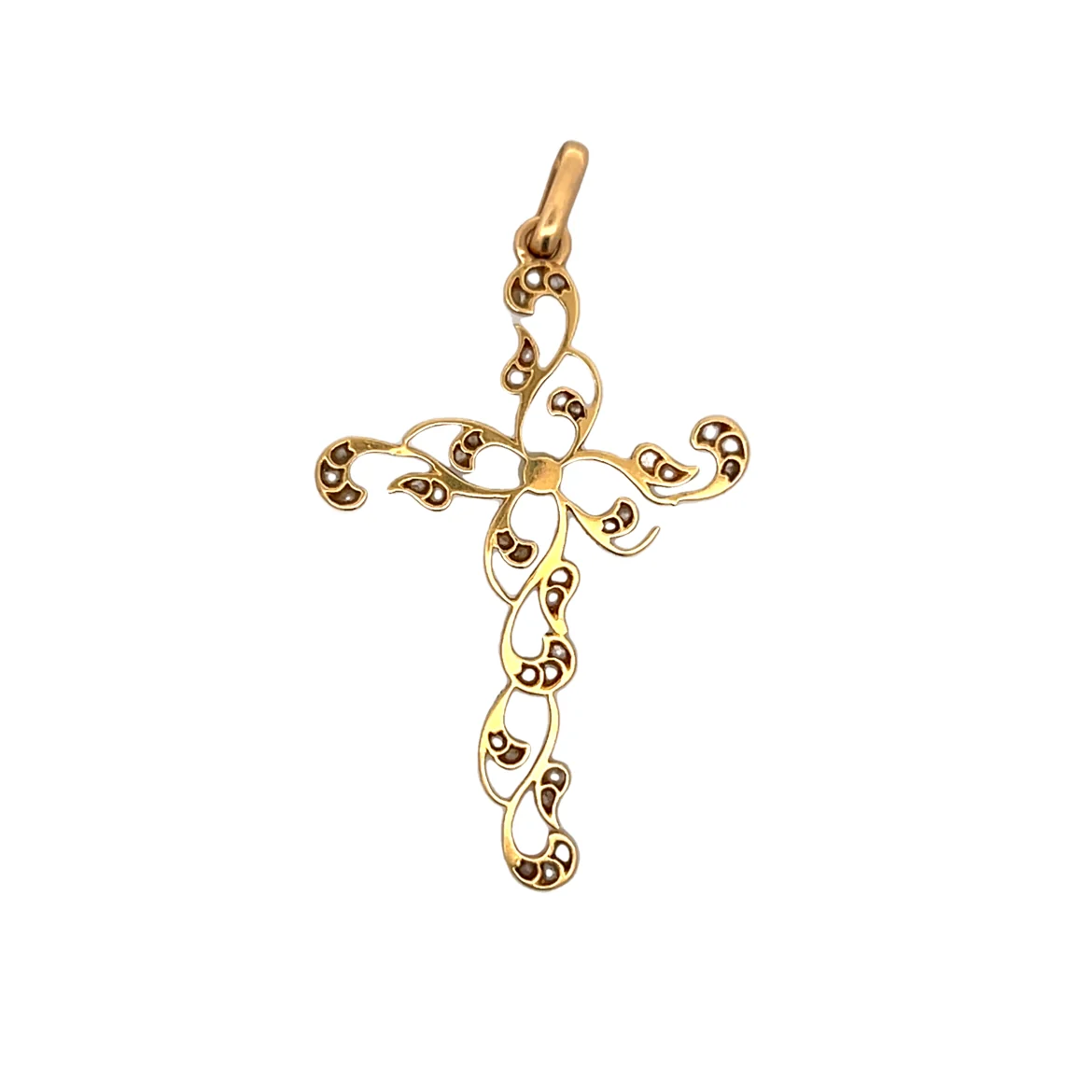 .44 Diamond Cross Pendant in 18k Yellow Gold - Image 2