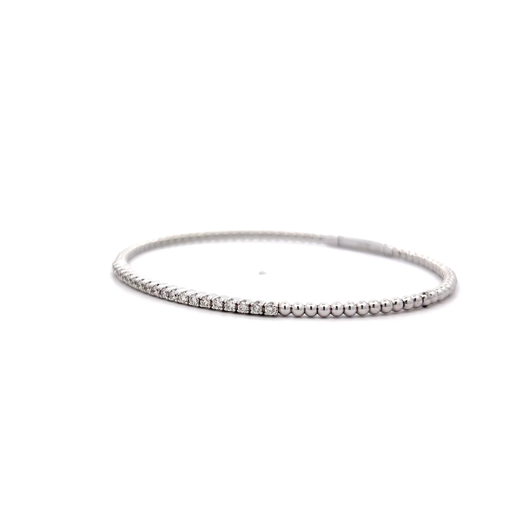 .44 Thin Diamond Bangle Bracelet in 14k White Gold - Image 2