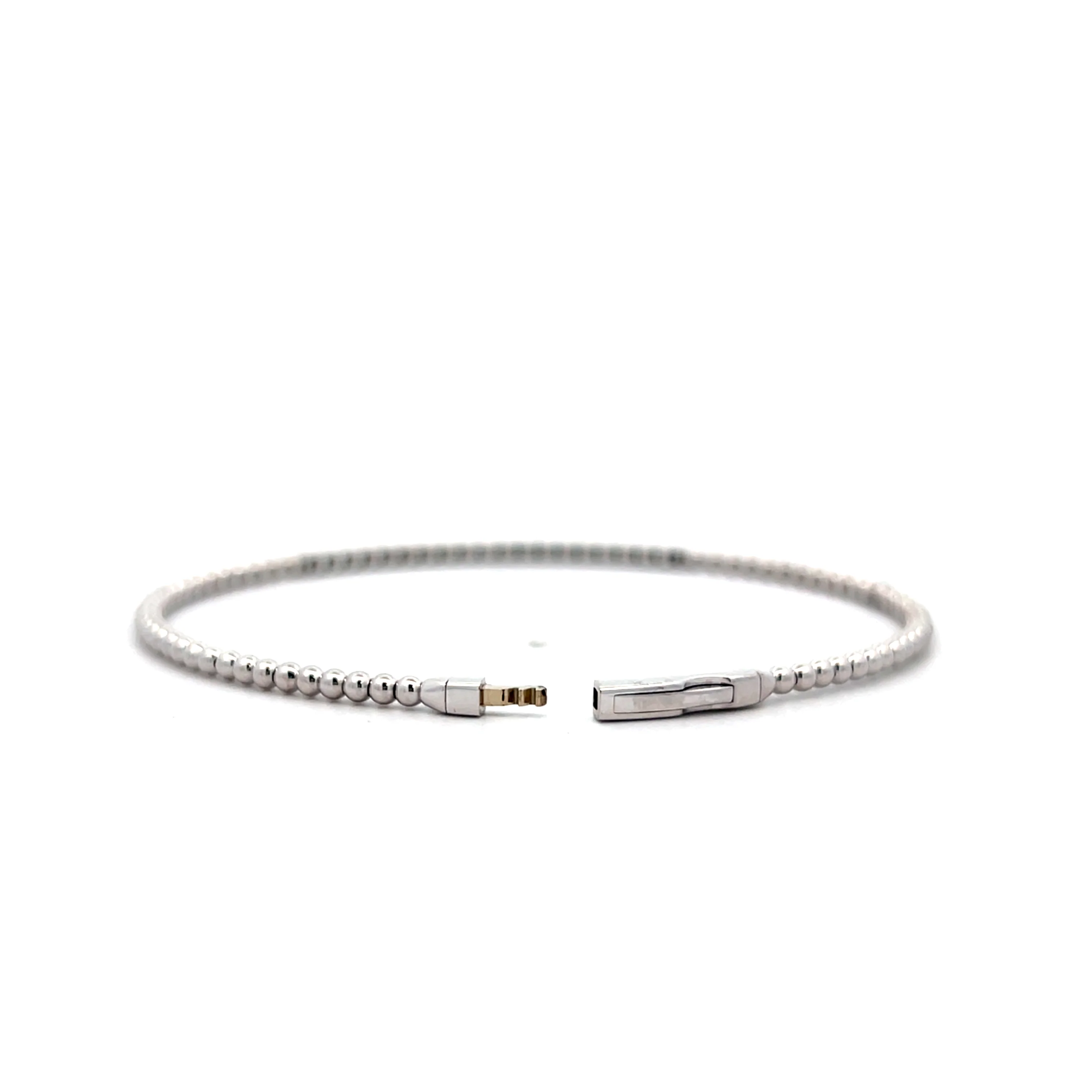 .44 Thin Diamond Bangle Bracelet in 14k White Gold - Image 4