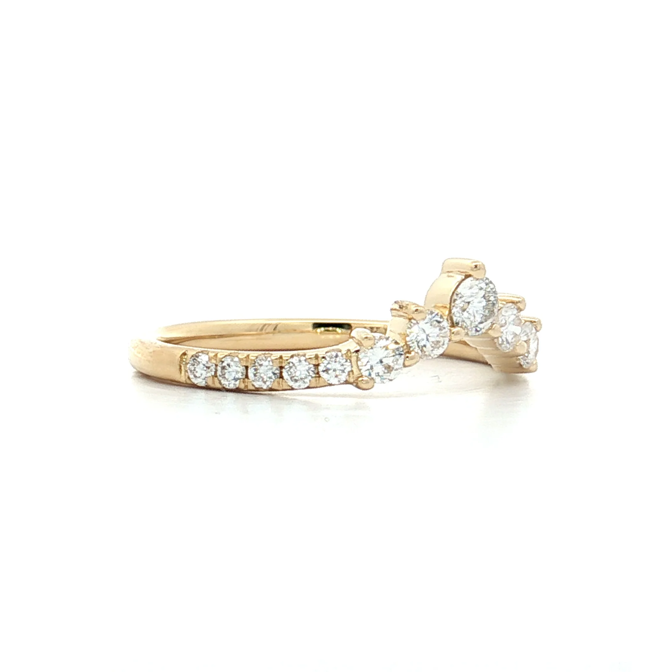 .45 Graduated Diamond Contour Band 14k Yellow Gold - Image 3