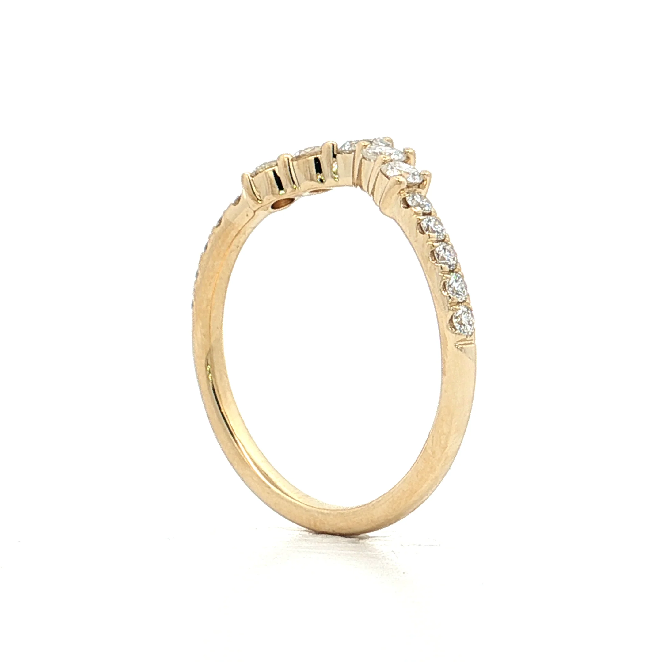 .45 Graduated Diamond Contour Band 14k Yellow Gold - Image 5