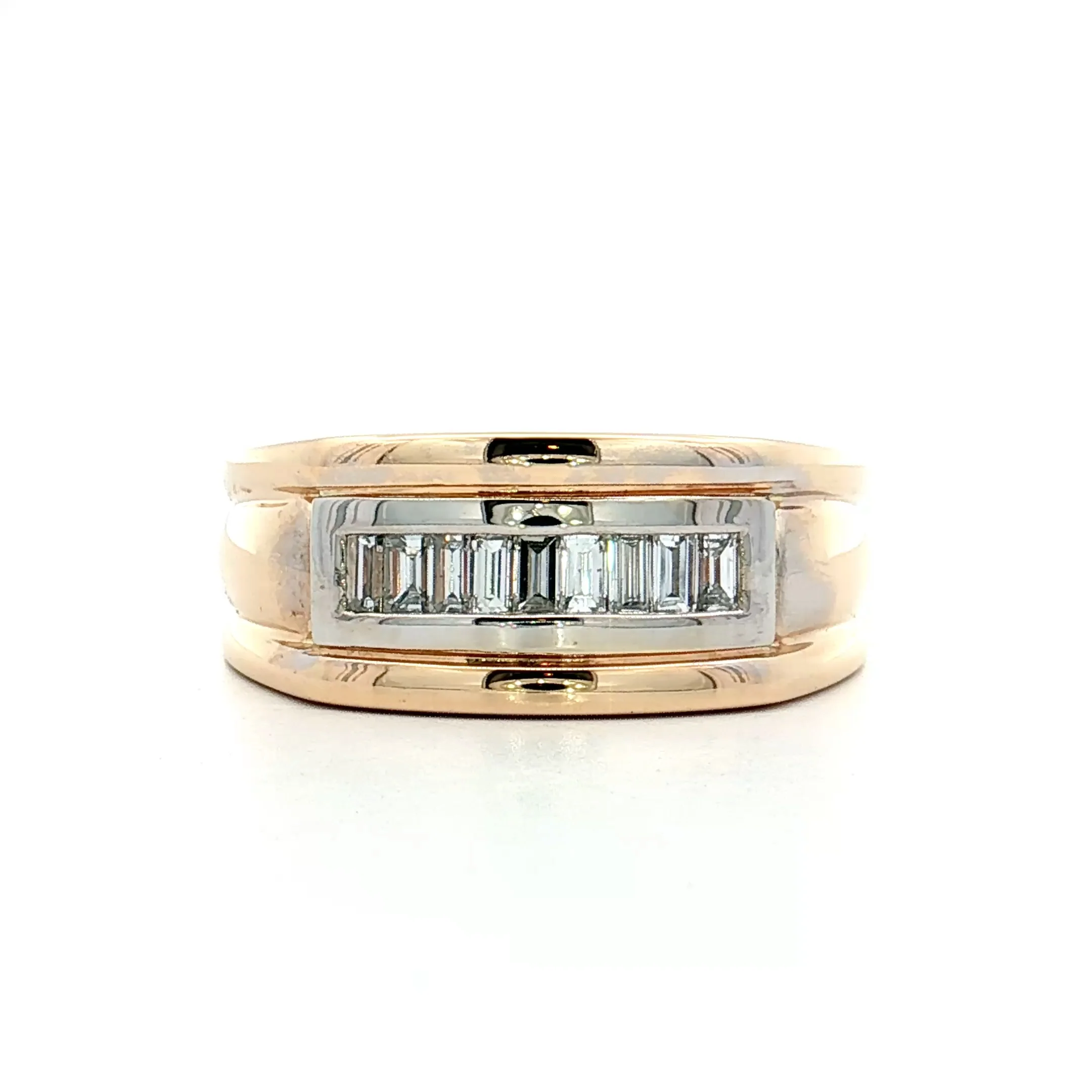 .45 Men's Baguette Diamond Wedding Band 14k