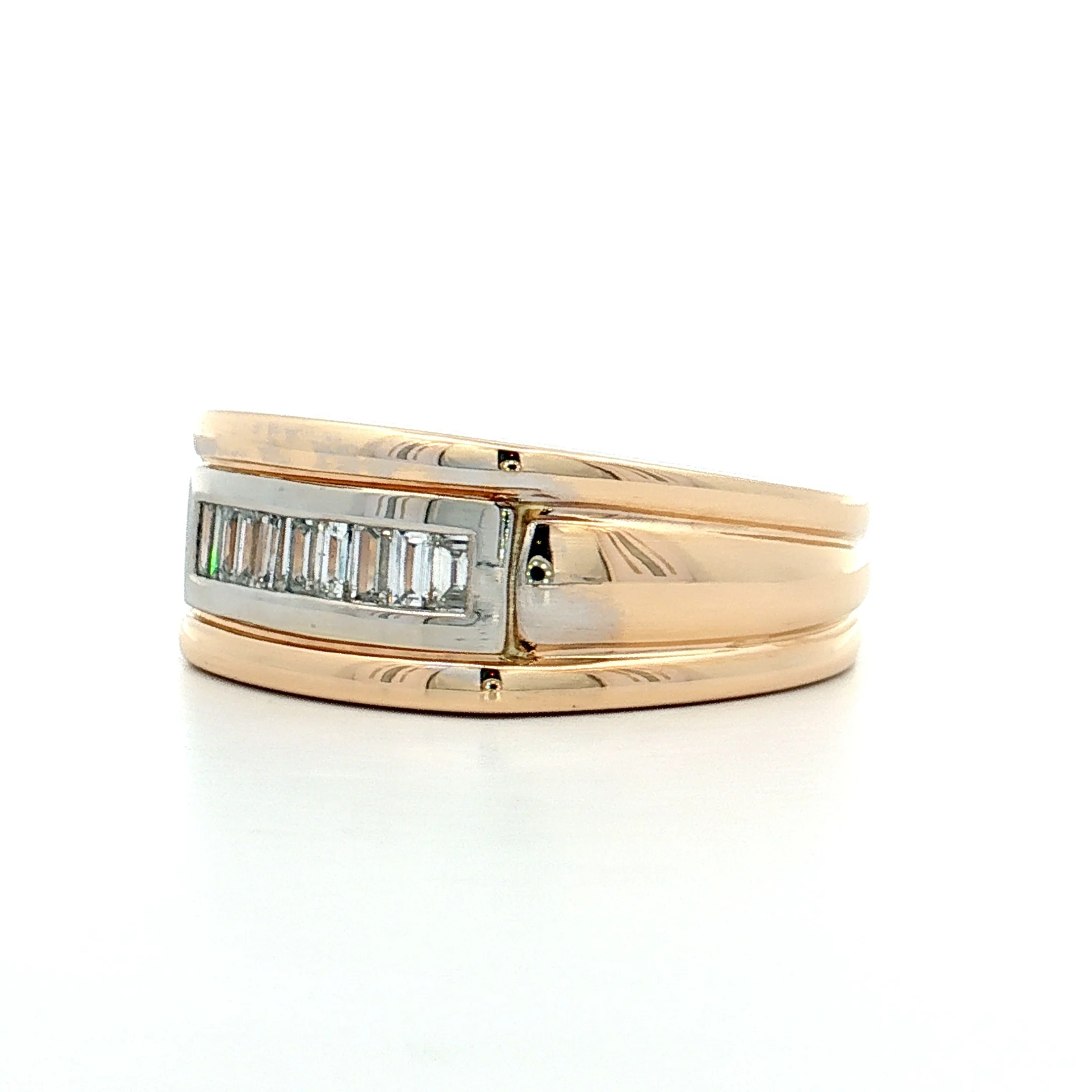 .45 Men's Baguette Diamond Wedding Band 14k - Image 2