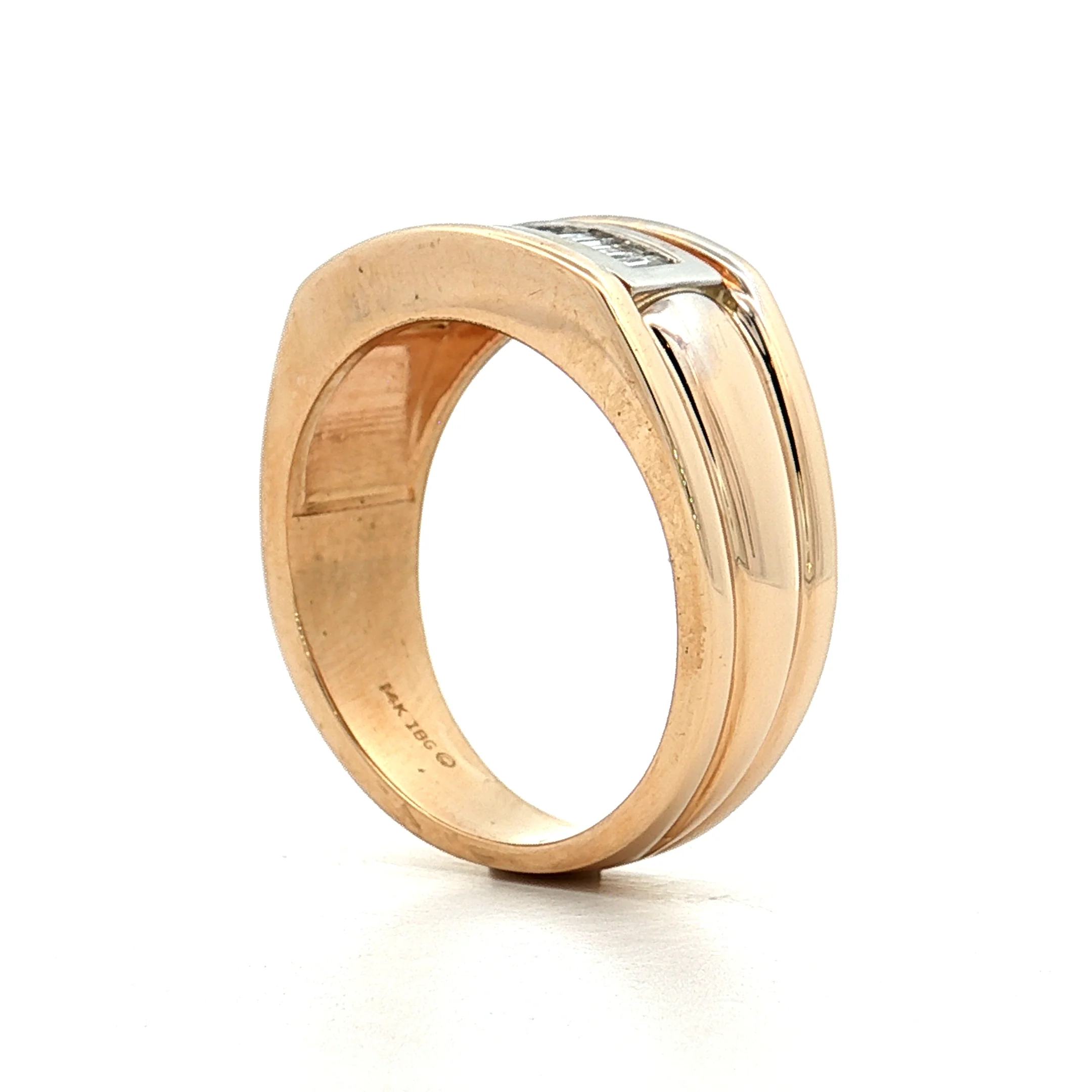 .45 Men's Baguette Diamond Wedding Band 14k - Image 5