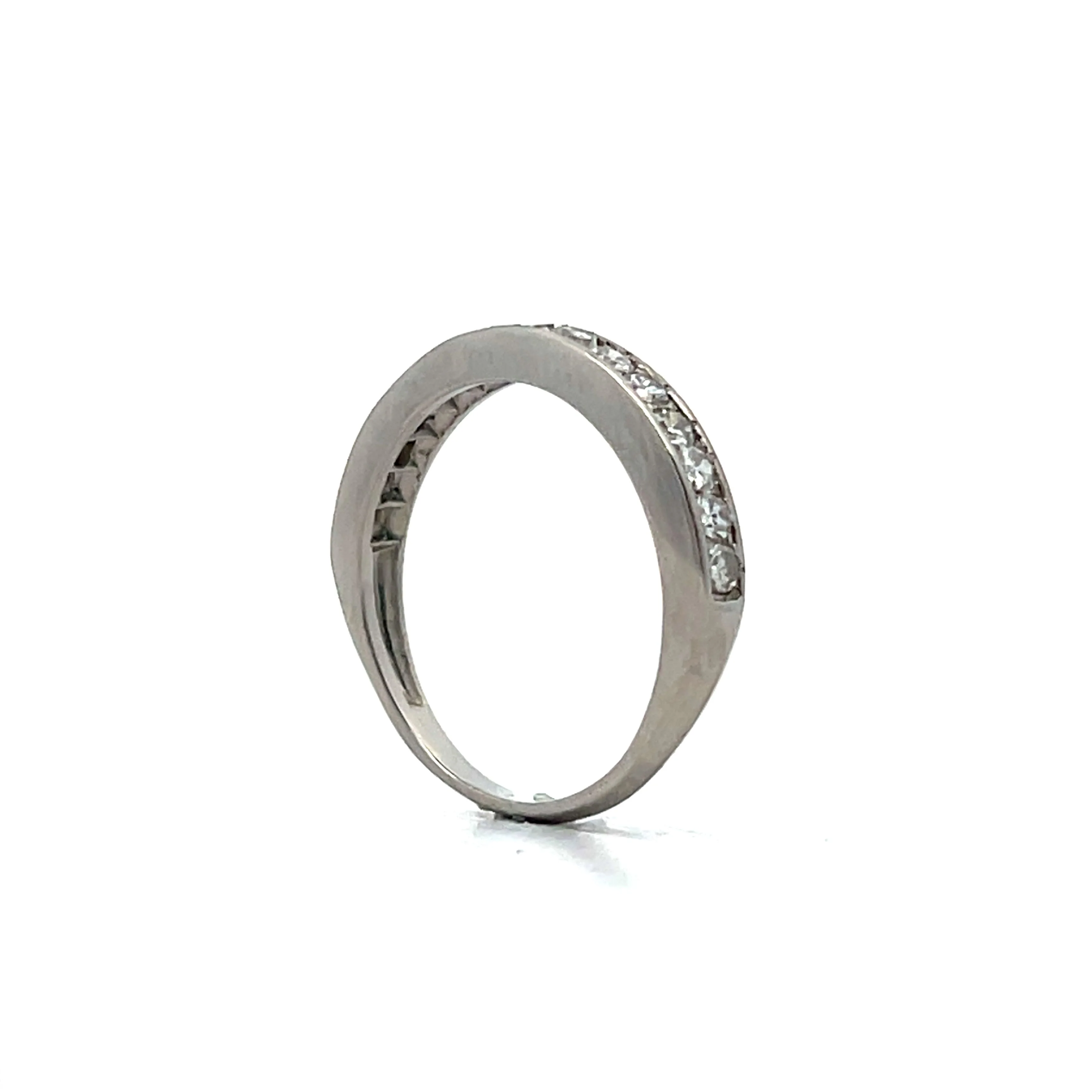 .45 Vintage Channel Set Diamond Band in Platinum - Image 5