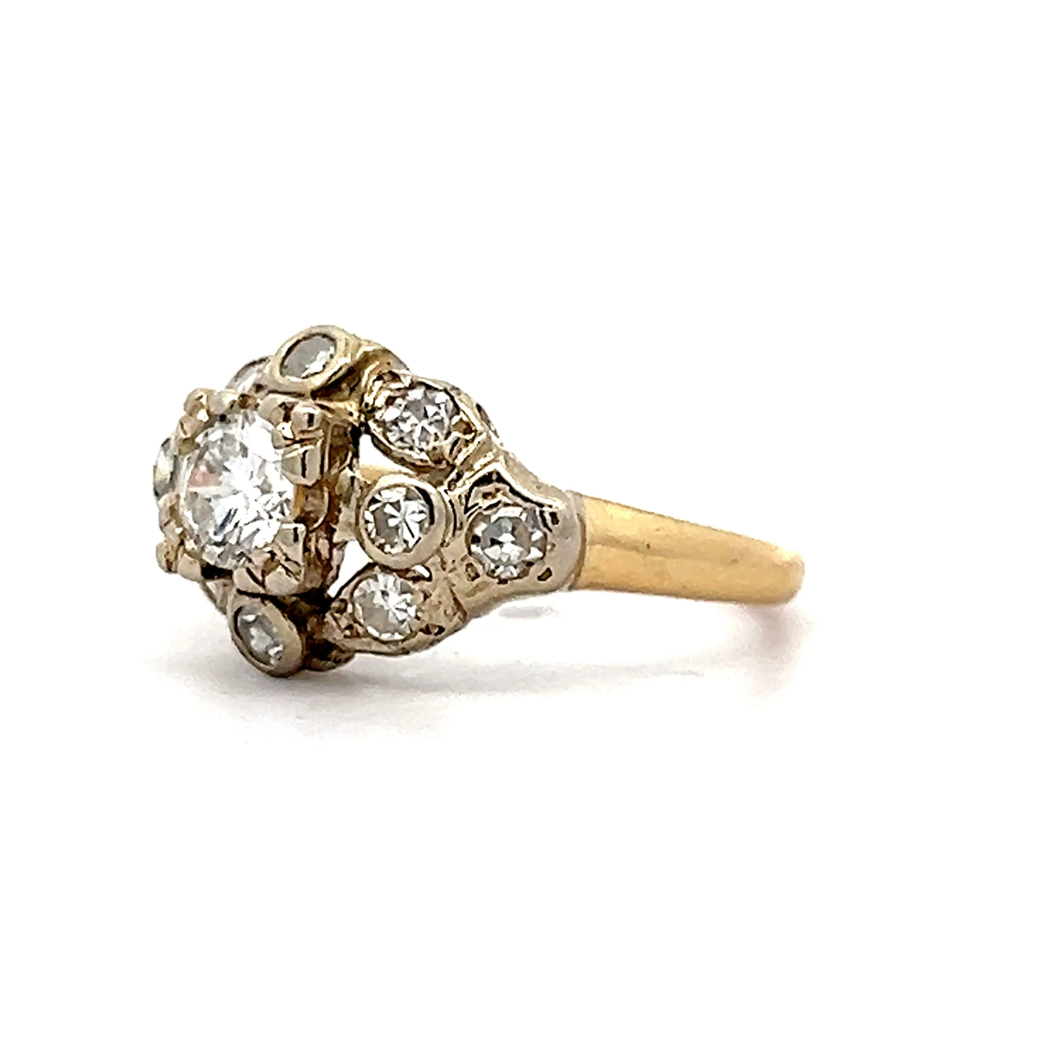 .46 Vintage Retro Diamond Engagement Ring in Yellow & White Gold - Image 2