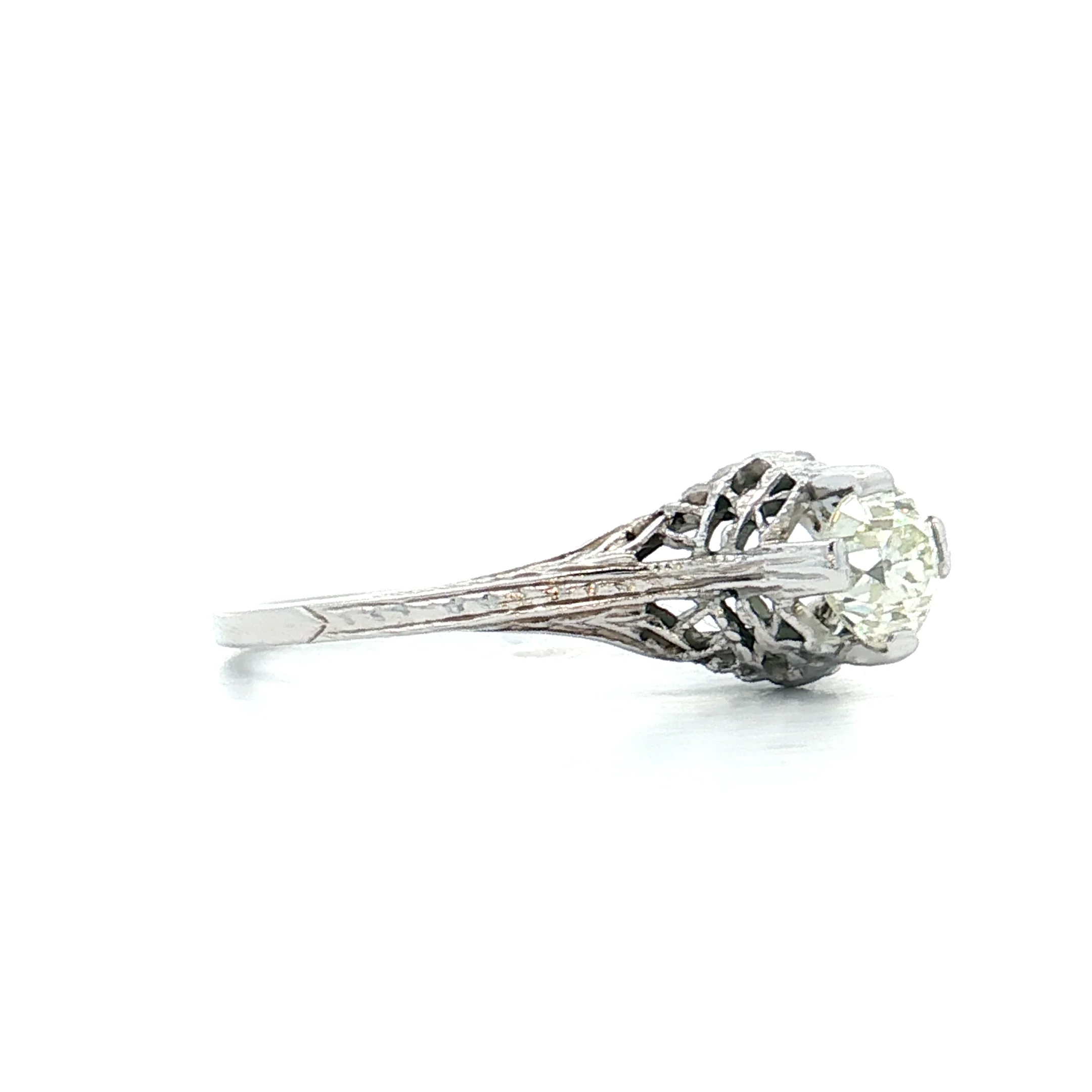 .47 Antique Old Mine Diamond Engagement Ring 18k - Image 3