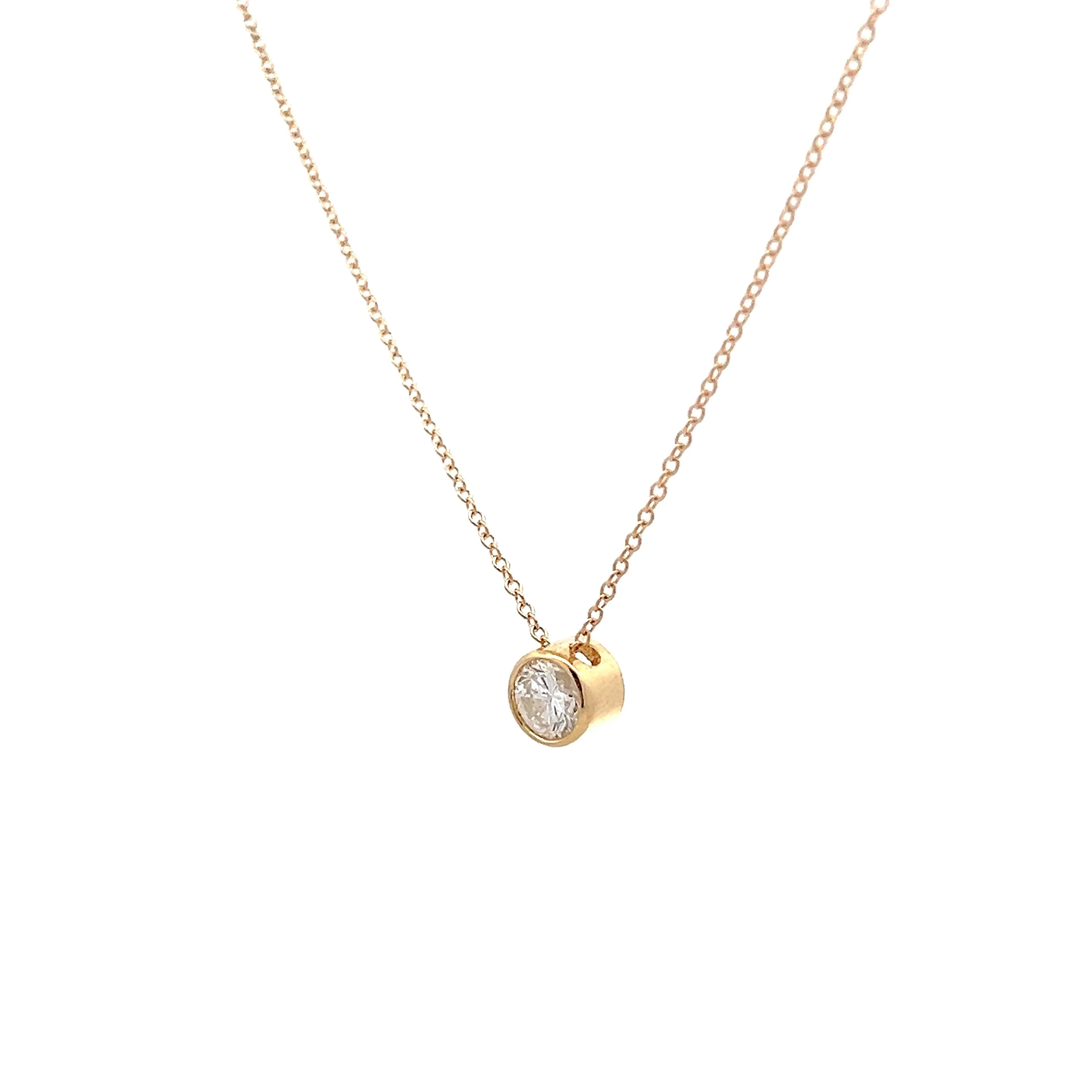 .47 Bezel Diamond Solitaire Pendant in 14k - Image 2