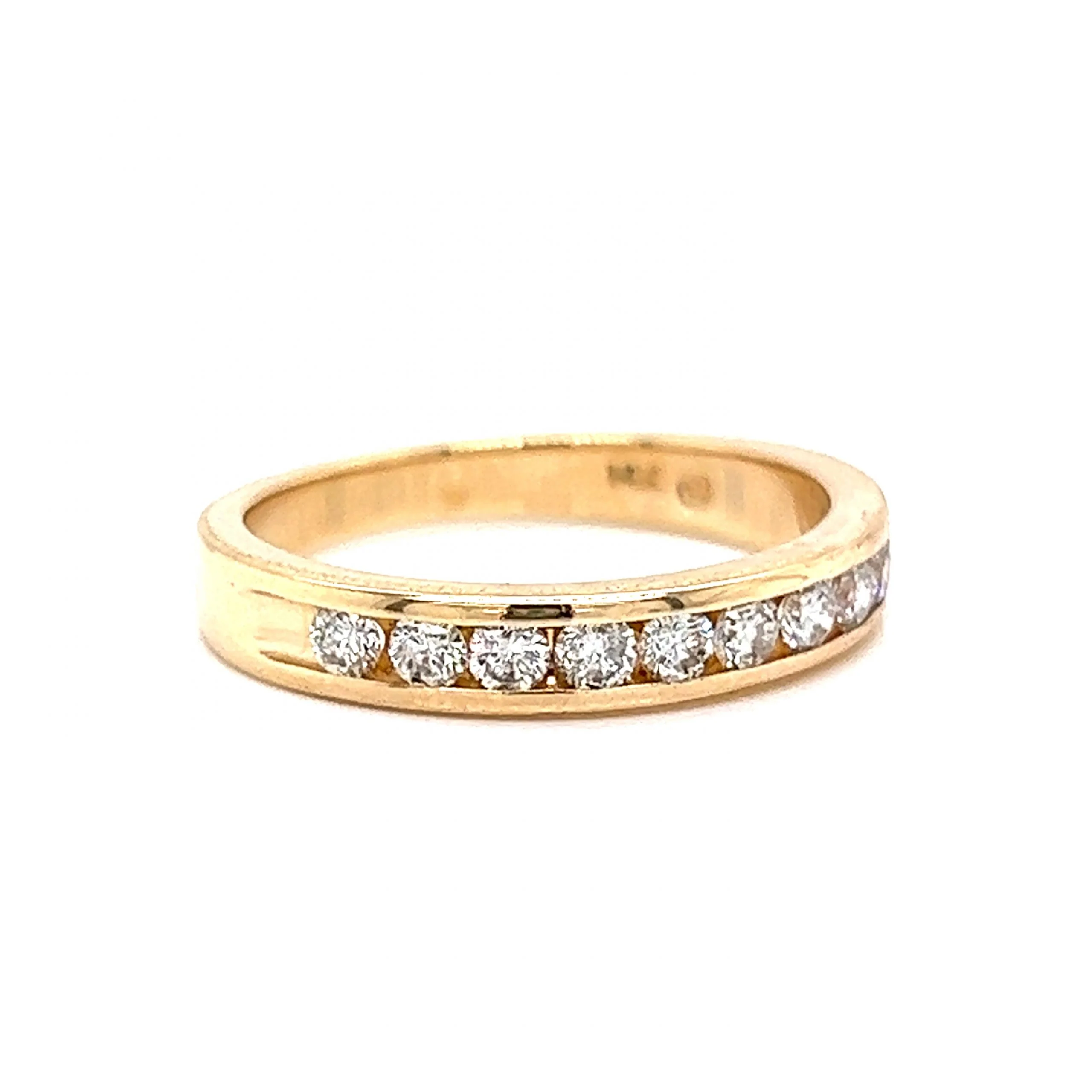 .47 Channel Set Diamond Wedding Band in 14k Yellow Gold - Image 3