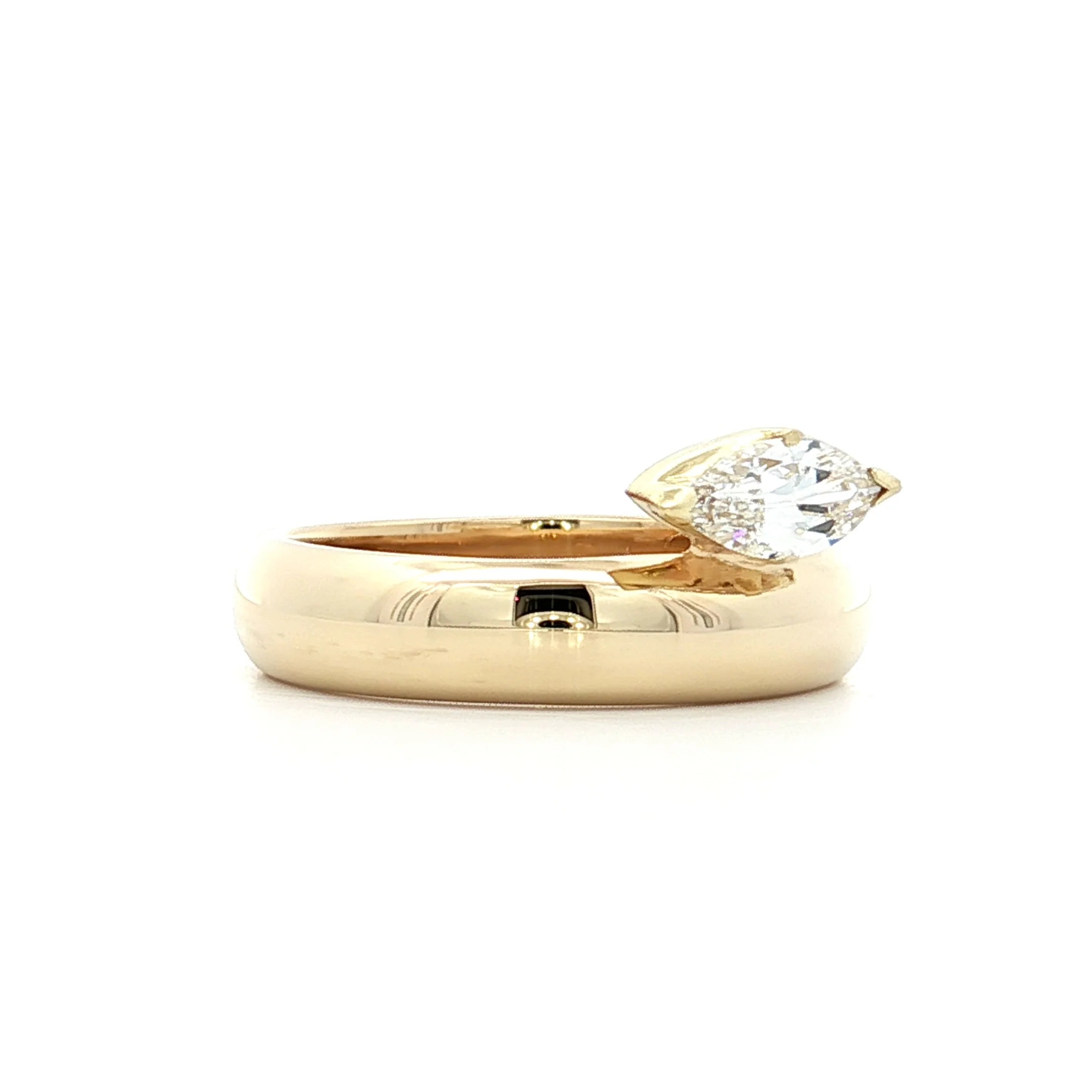 .47 Marquise Diamond Engagement Ring in 14k Yellow Gold - Image 3
